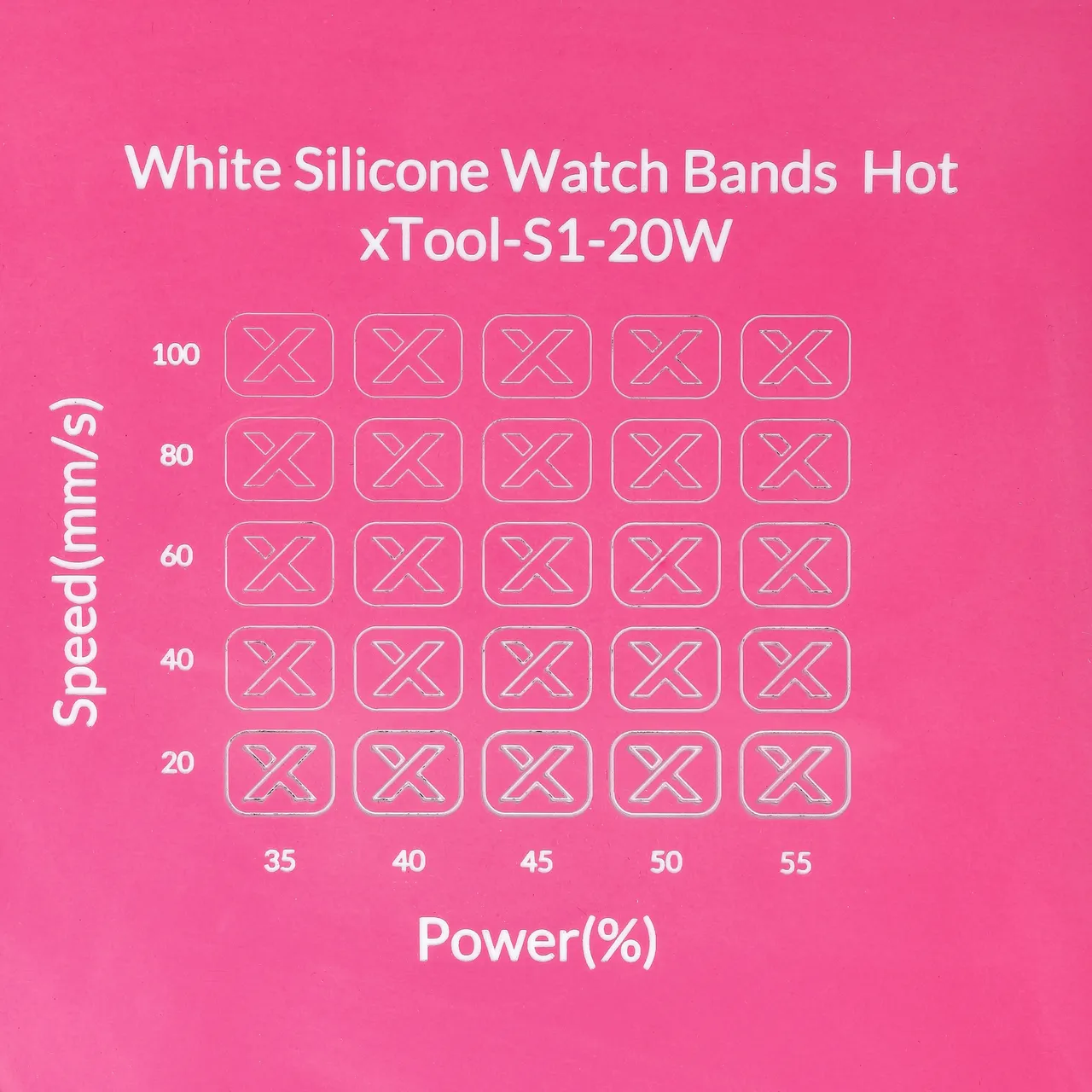 White Silicone Watch Bands Hot Pink test grid
