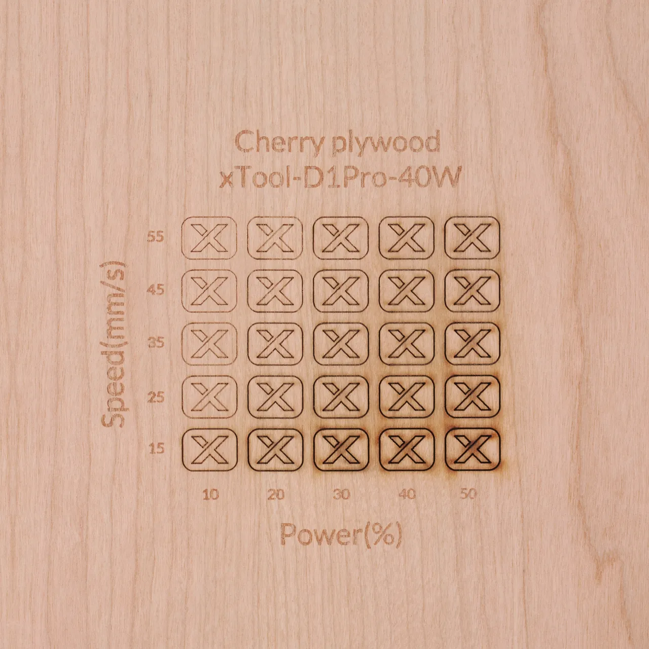 1/8"(3mm) Cherry Plywood test grid