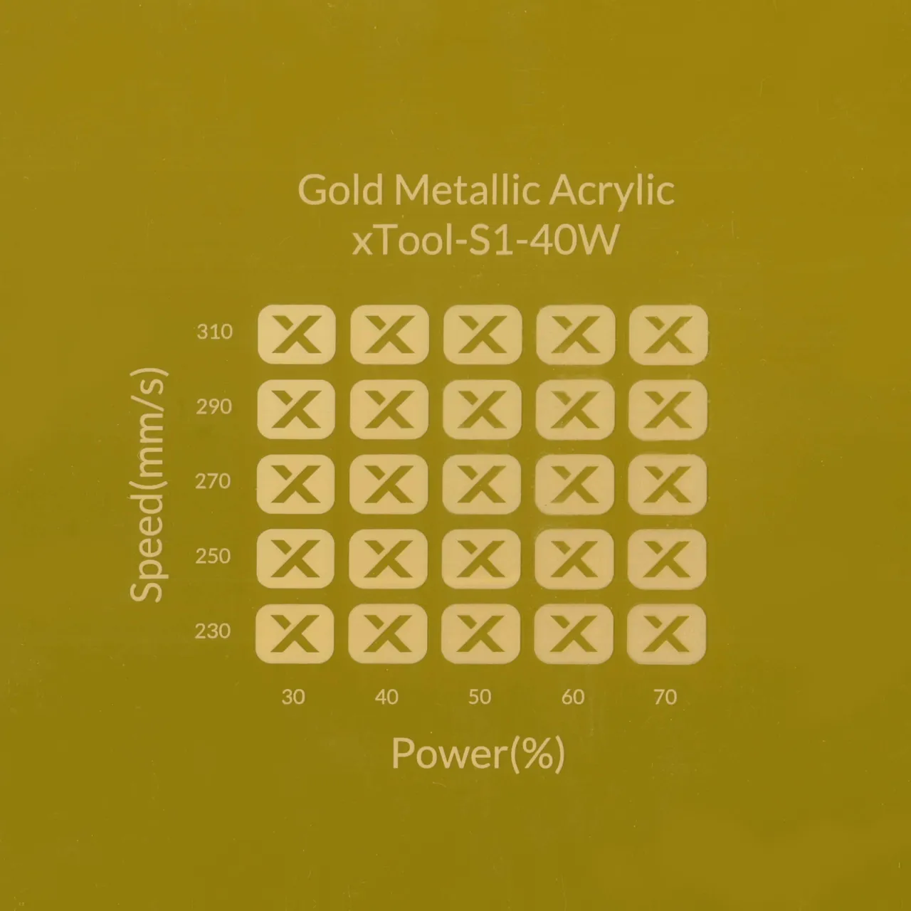 1/8"(3mm) Gold Metallic Acrylic test grid