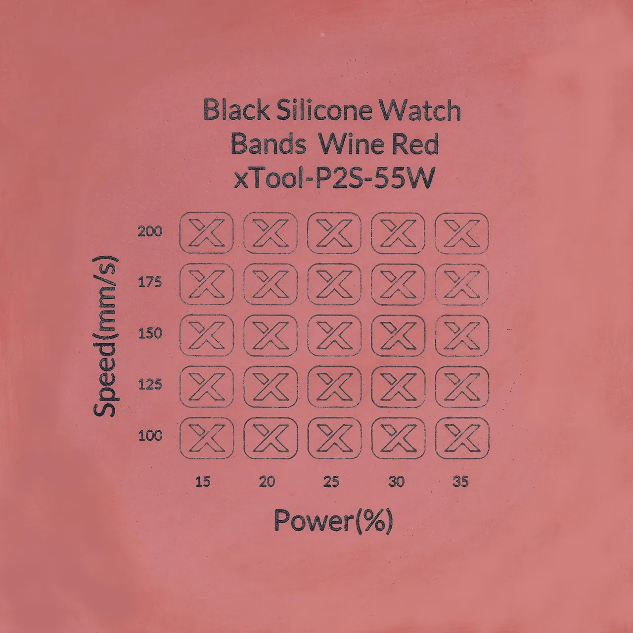 Black Silicone Watch Bands Wine Red test grid