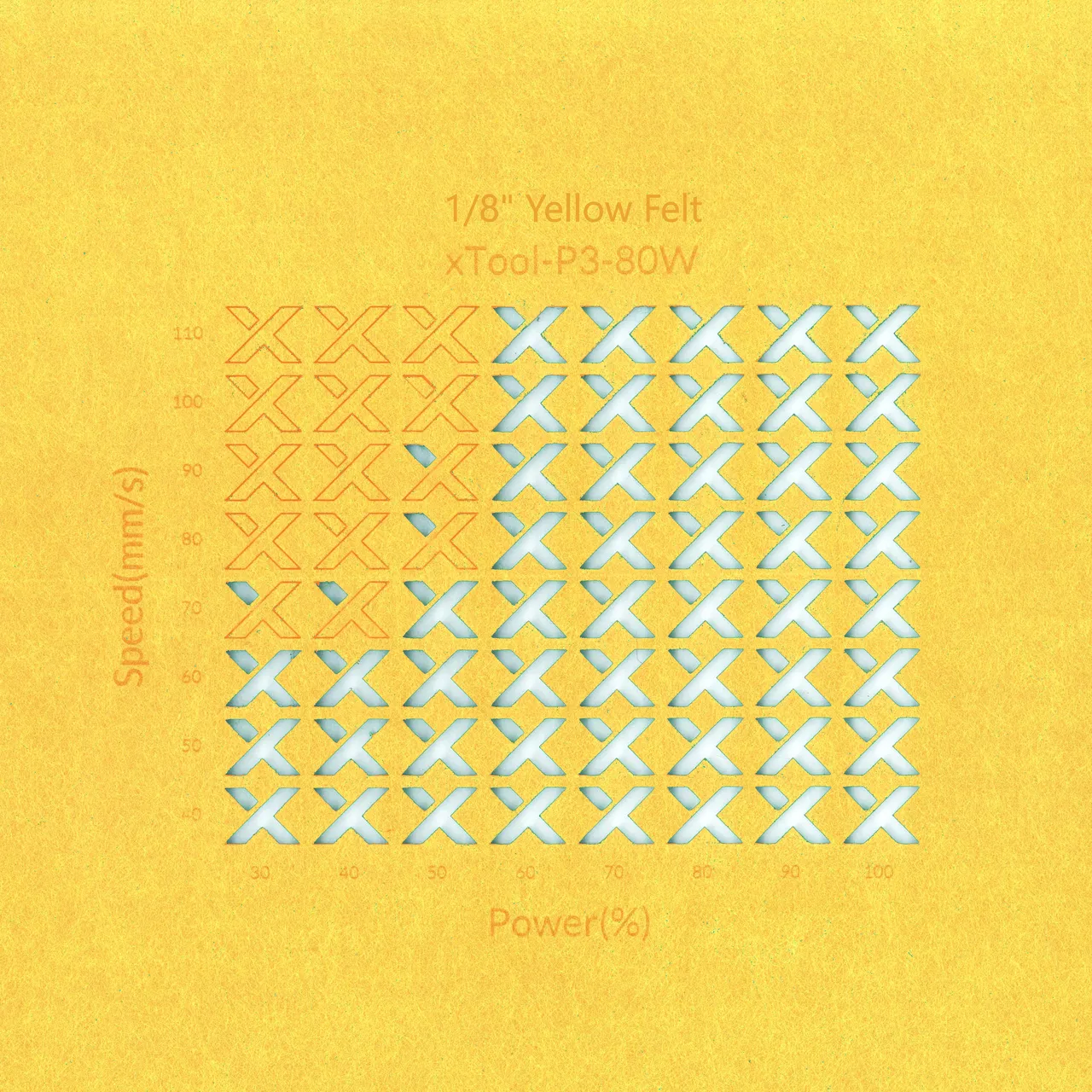 1/8"(3mm) Yellow Felt test grid
