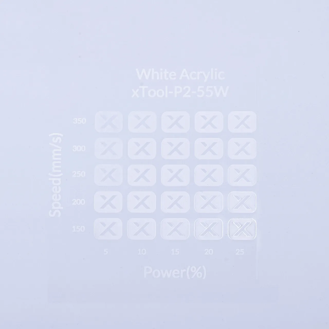 1/8"(3mm) White Acrylic test grid