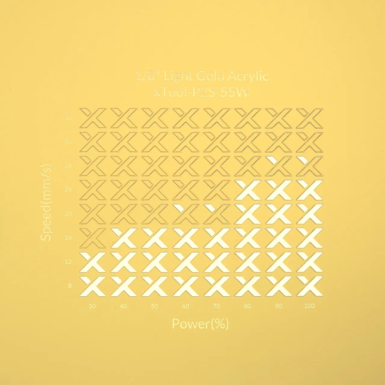 1/8"(3mm) Light Gold Acrylic test grid