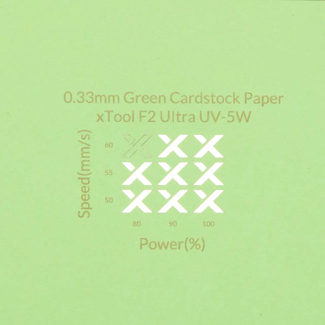 1/77"(0.33mm) Green Cardstock Paper test grid