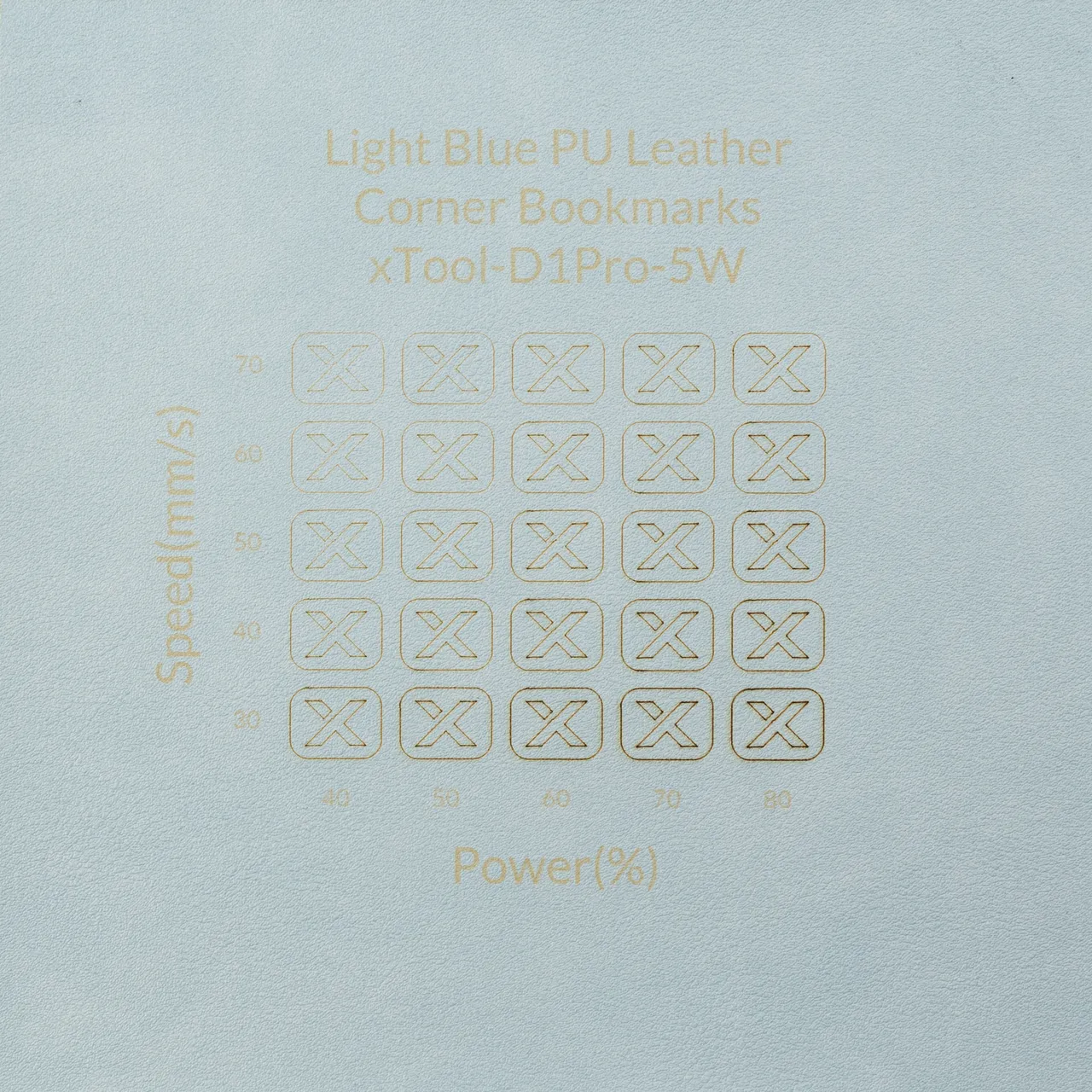 Light Blue PU Leather test grid
