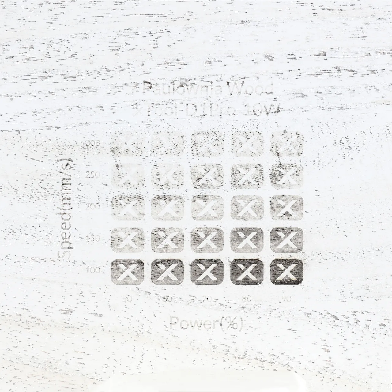 Distressed White Painted Paulownia Wood test grid