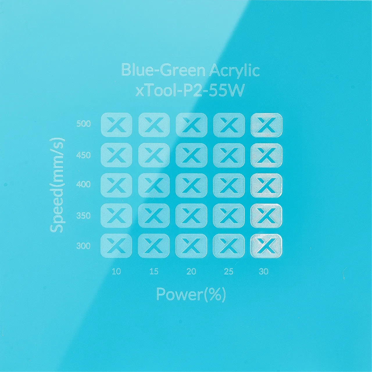 1/8"(3mm) Blue-Green Acrylic test grid