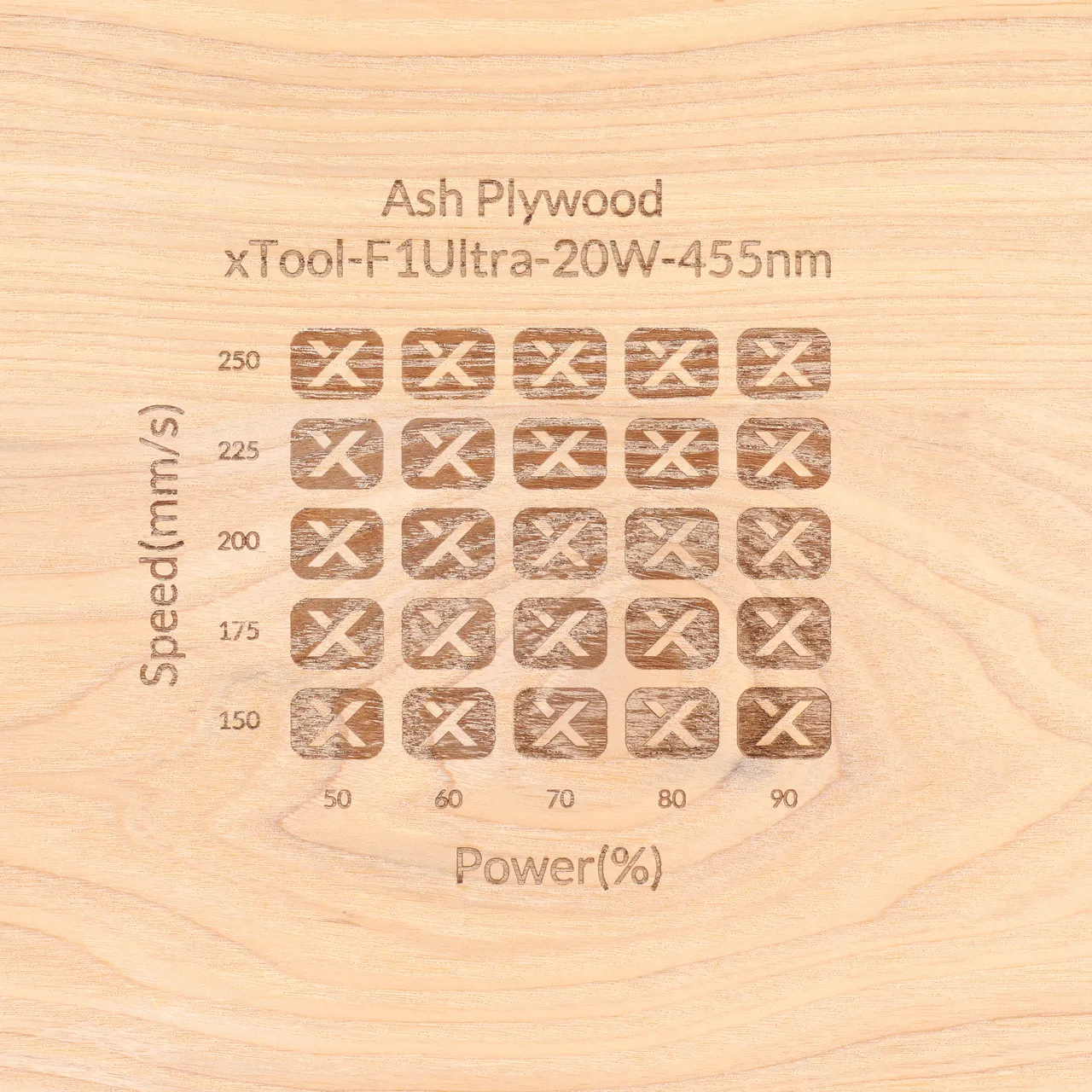 1/8"(3mm) Ash Plywood test grid