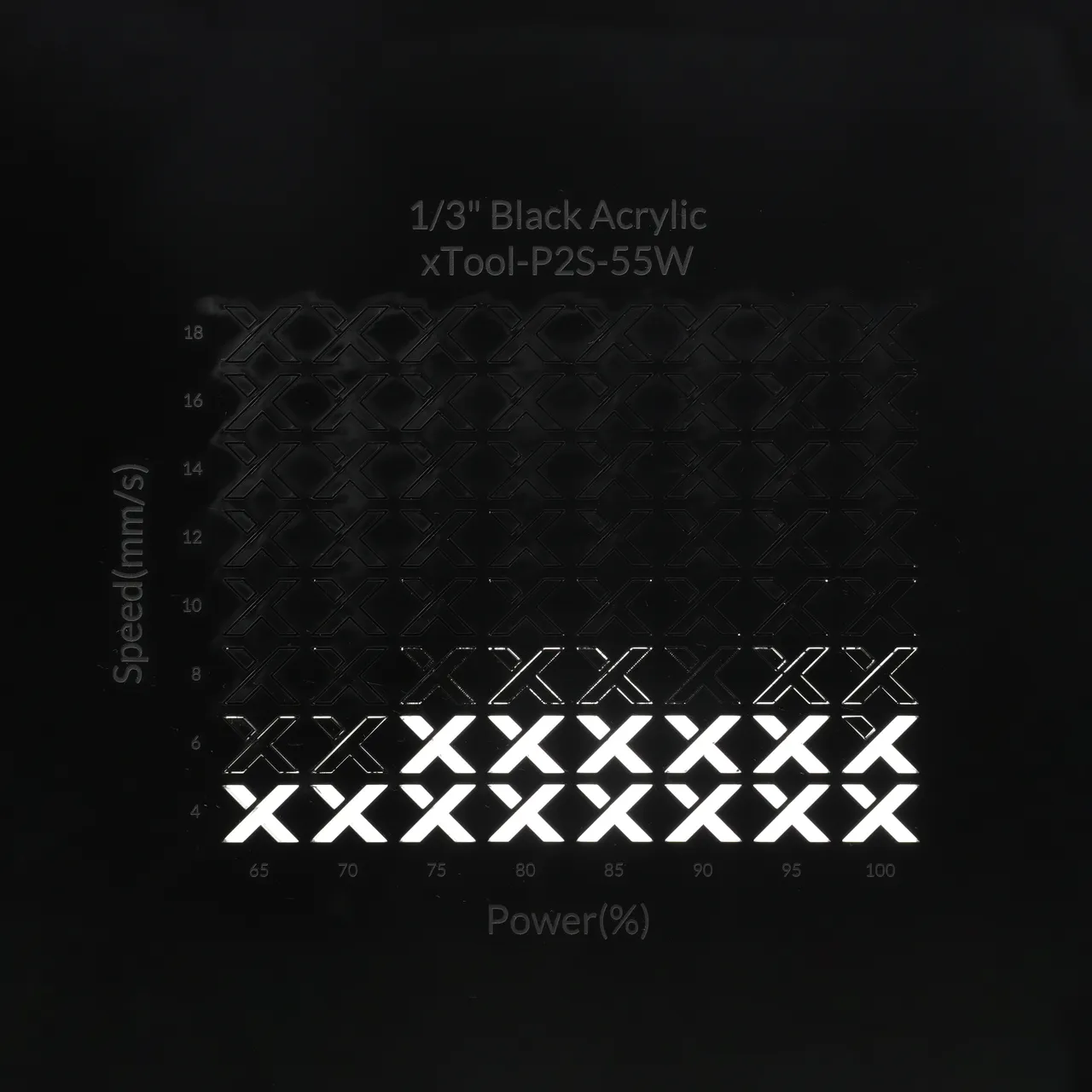 5/16"(8mm) Black Acrylic test grid