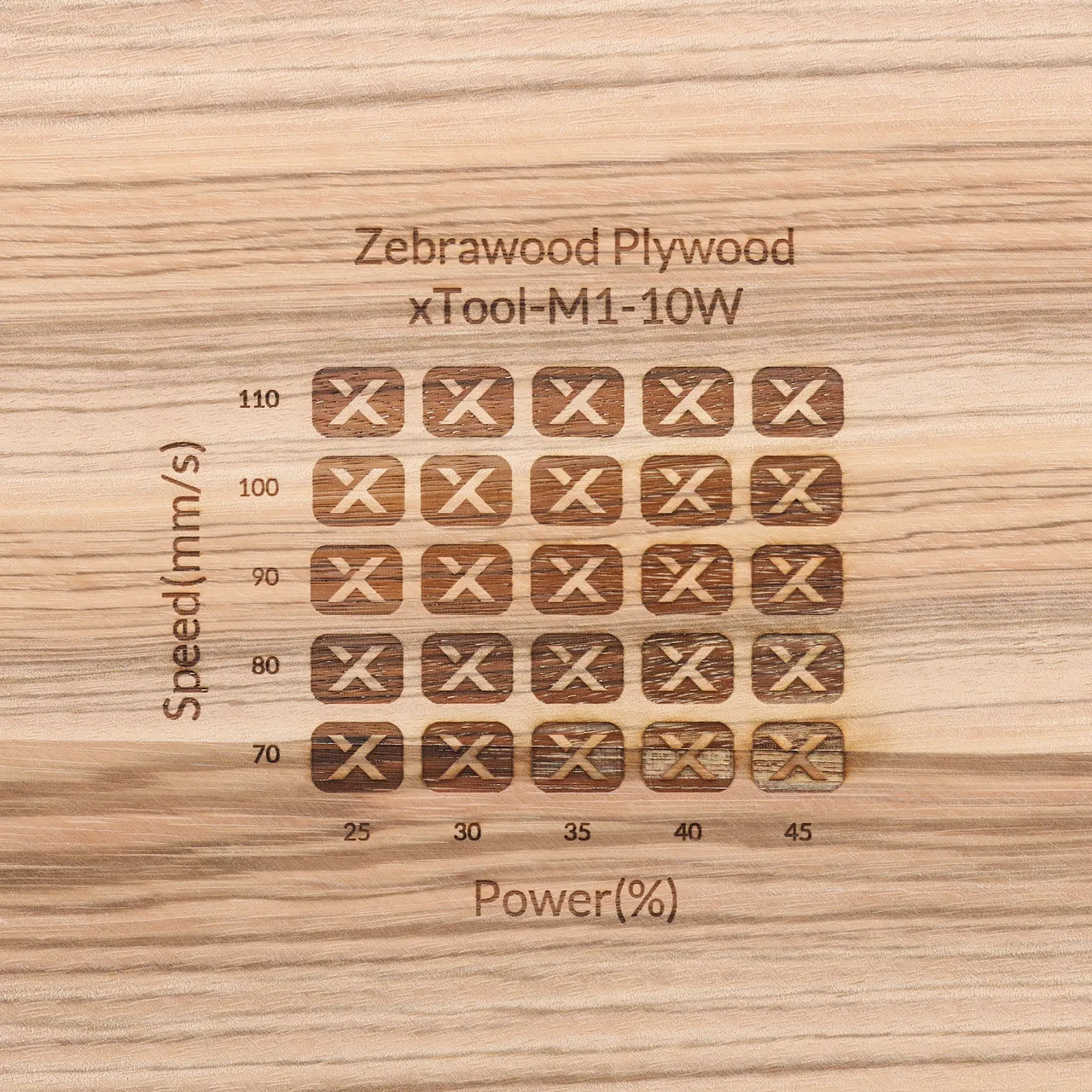 1/8"(3mm) Zebrawood Plywood test grid