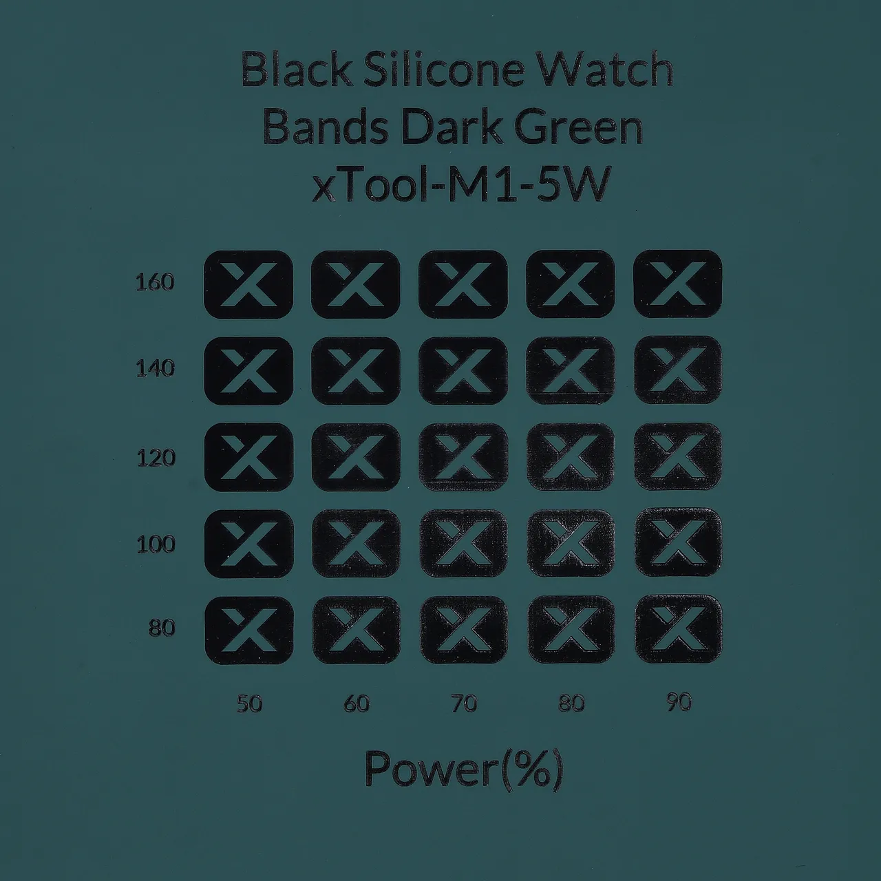 Black Silicone Watch Bands Dark Green test grid