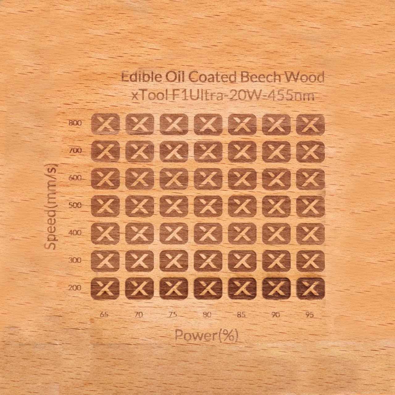 Edible Oil Coated Beech Wood test grid