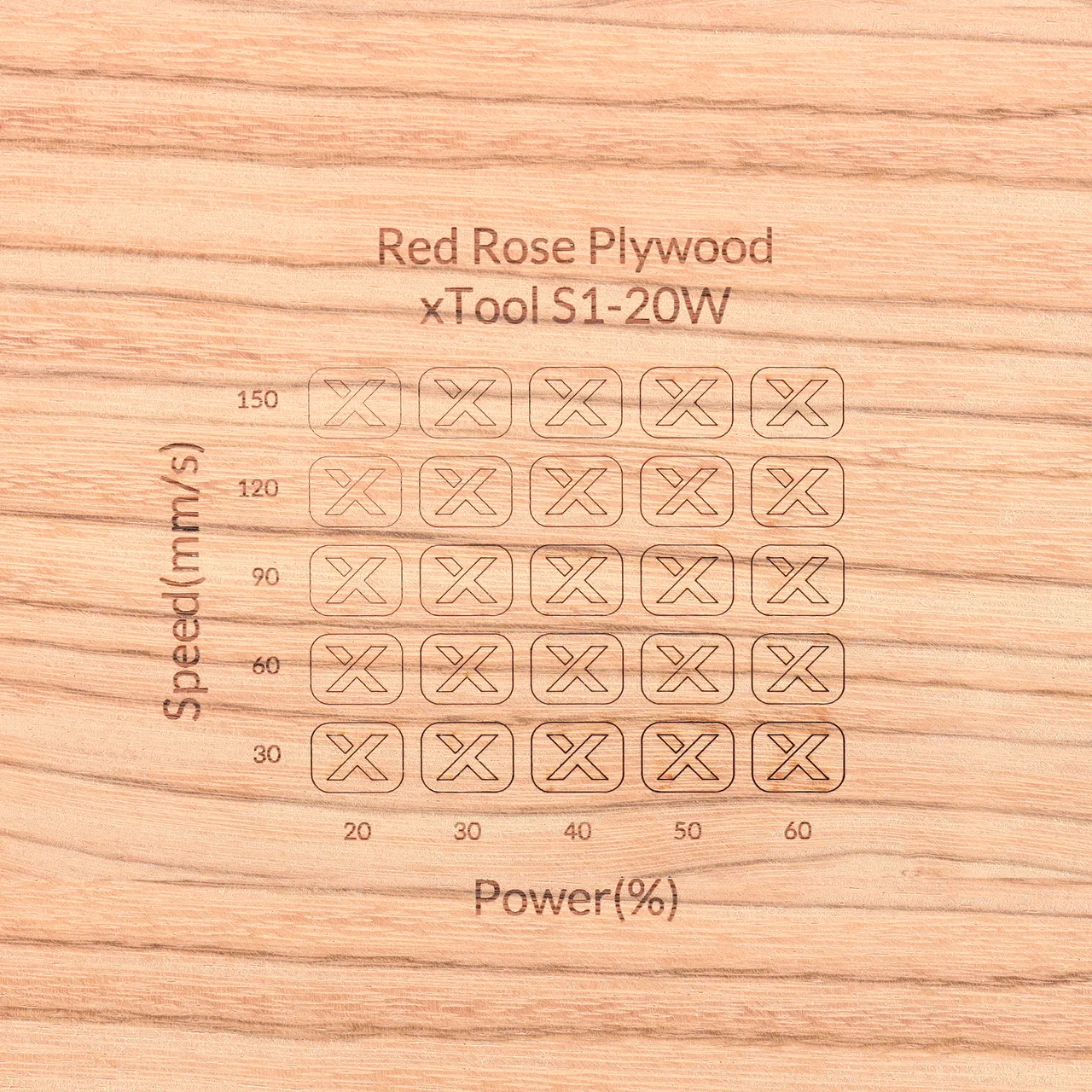 1/8"(3mm) Red Rose Plywood test grid