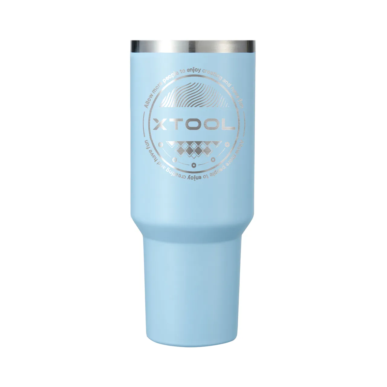 Pastel Blue to Silver Stainless Steel Tumbler with Handle(40oz) test grid