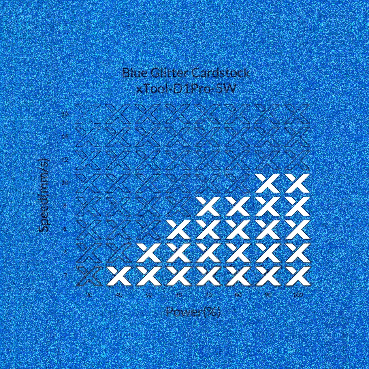 Blue Glitter Cardstock-7oz(250g) test grid