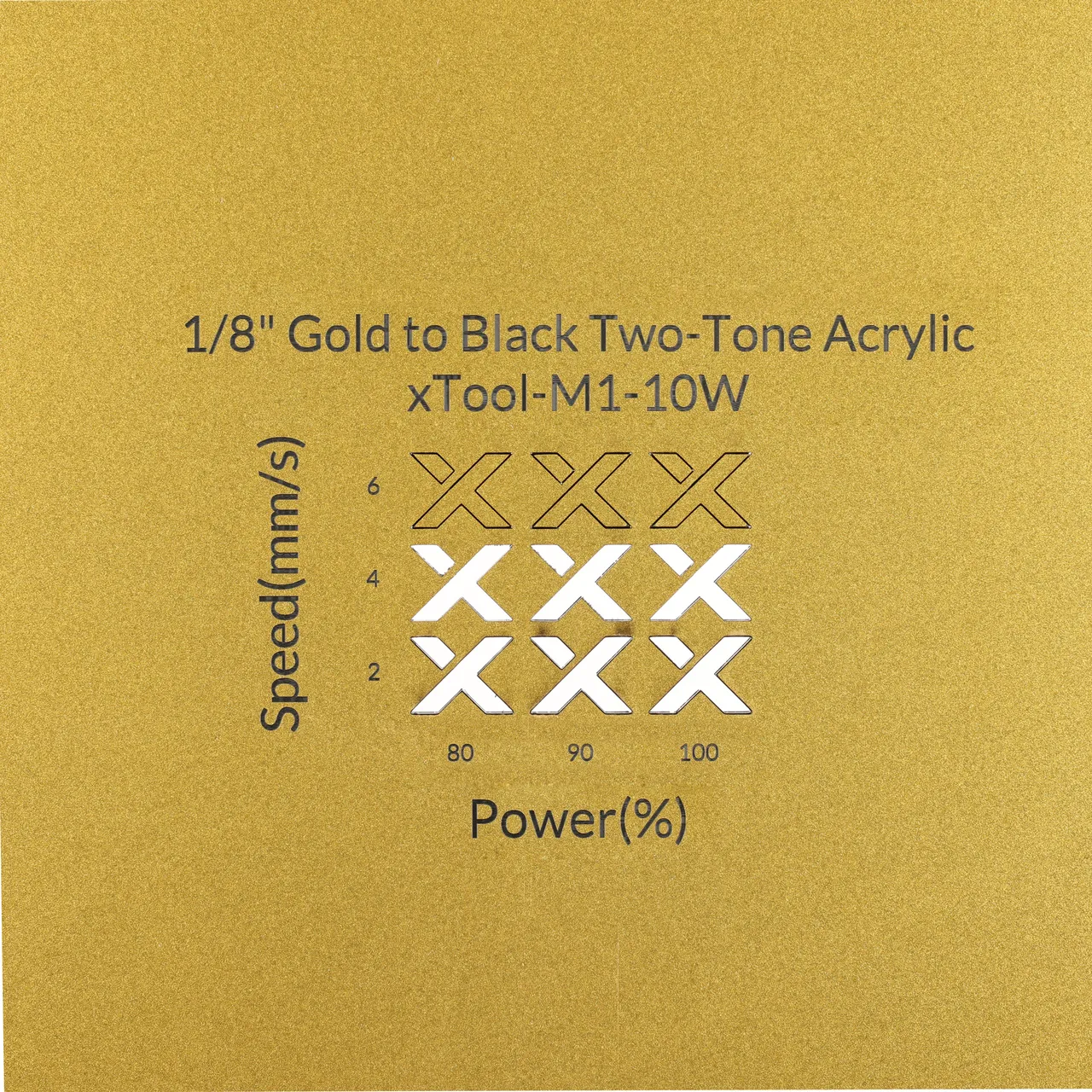 1/8"(3mm) Gold to Black Two-Tone Acrylic test grid
