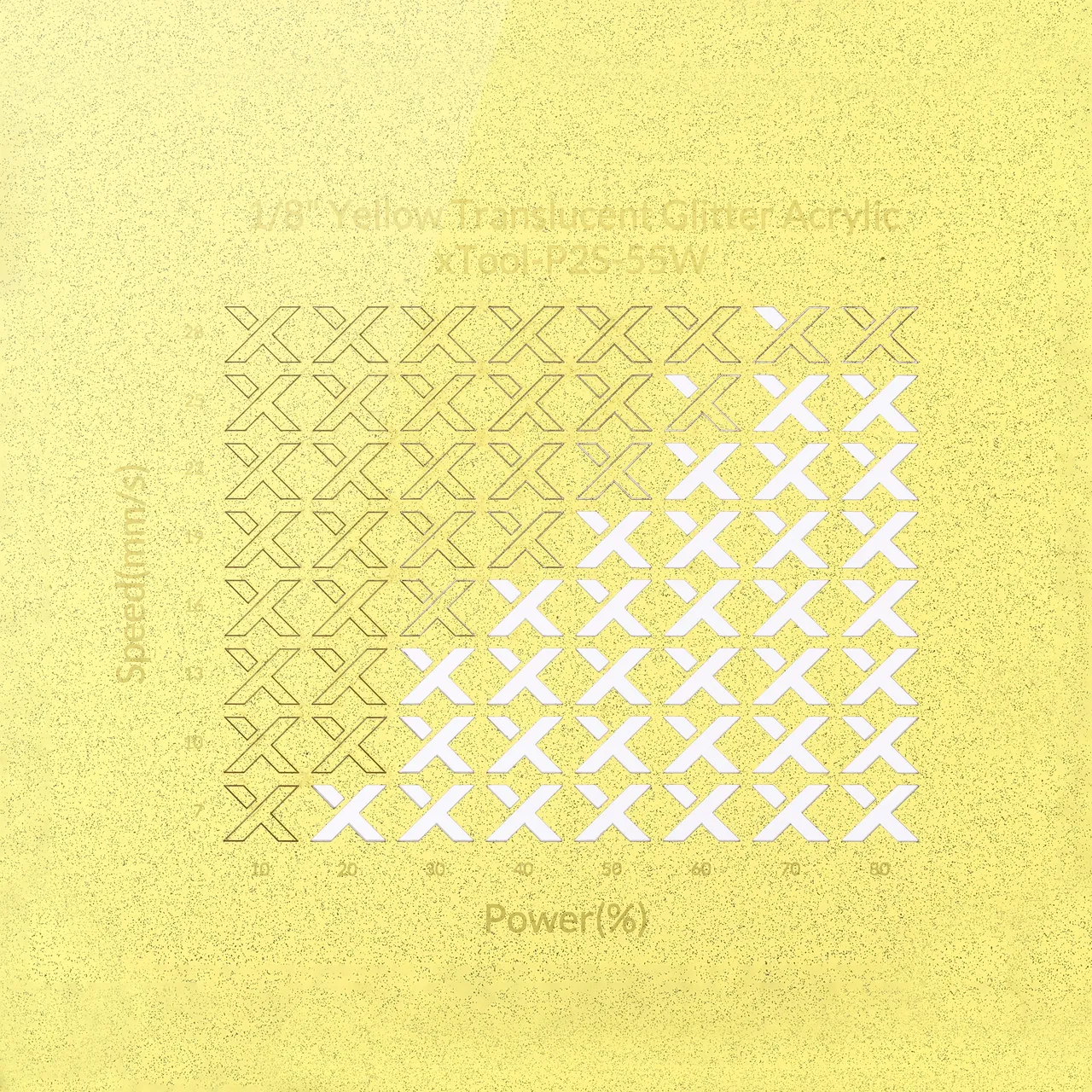 1/8"(3mm) Yellow Translucent Glitter Acrylic test grid