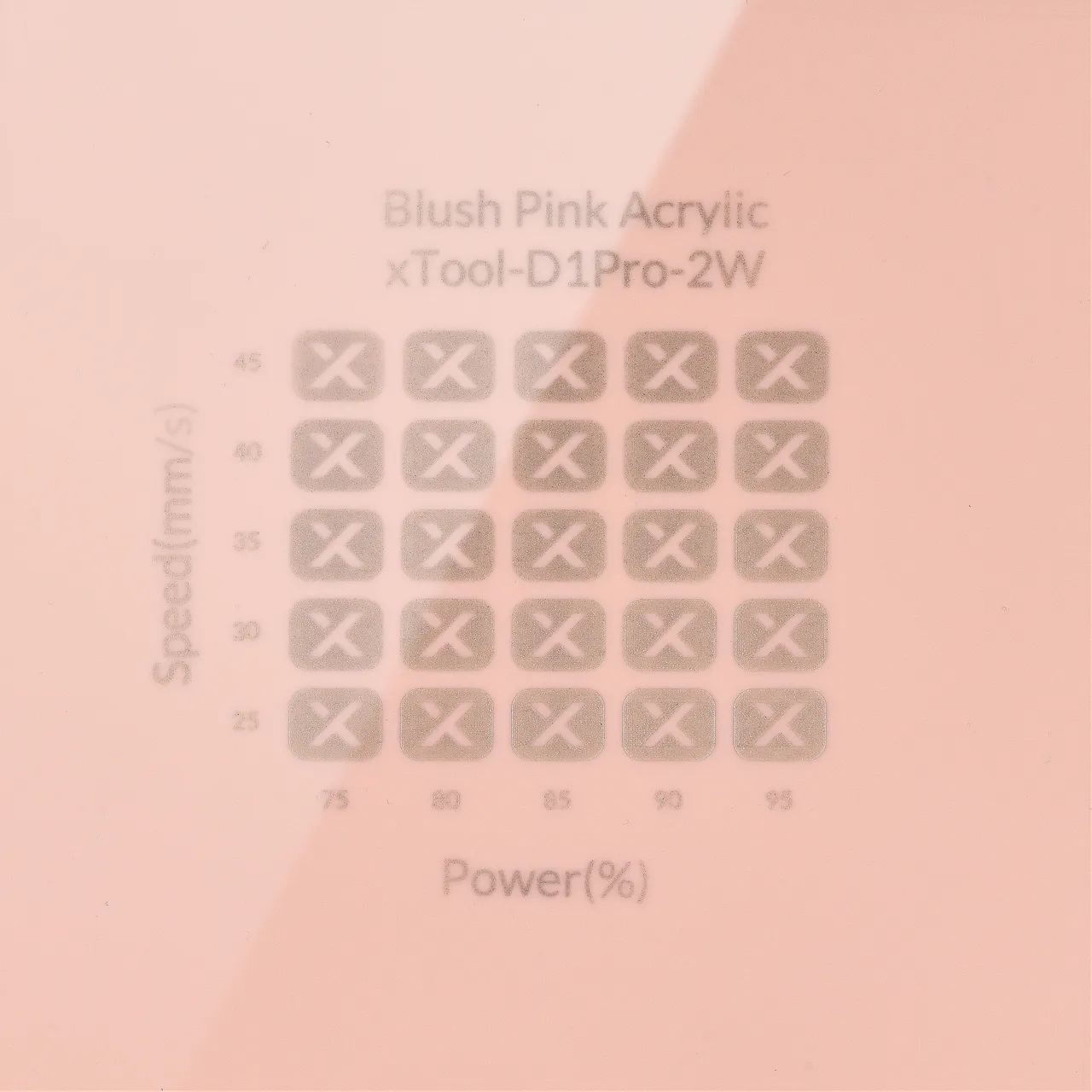 1/8"(3mm) Blush Pink Acrylic test grid
