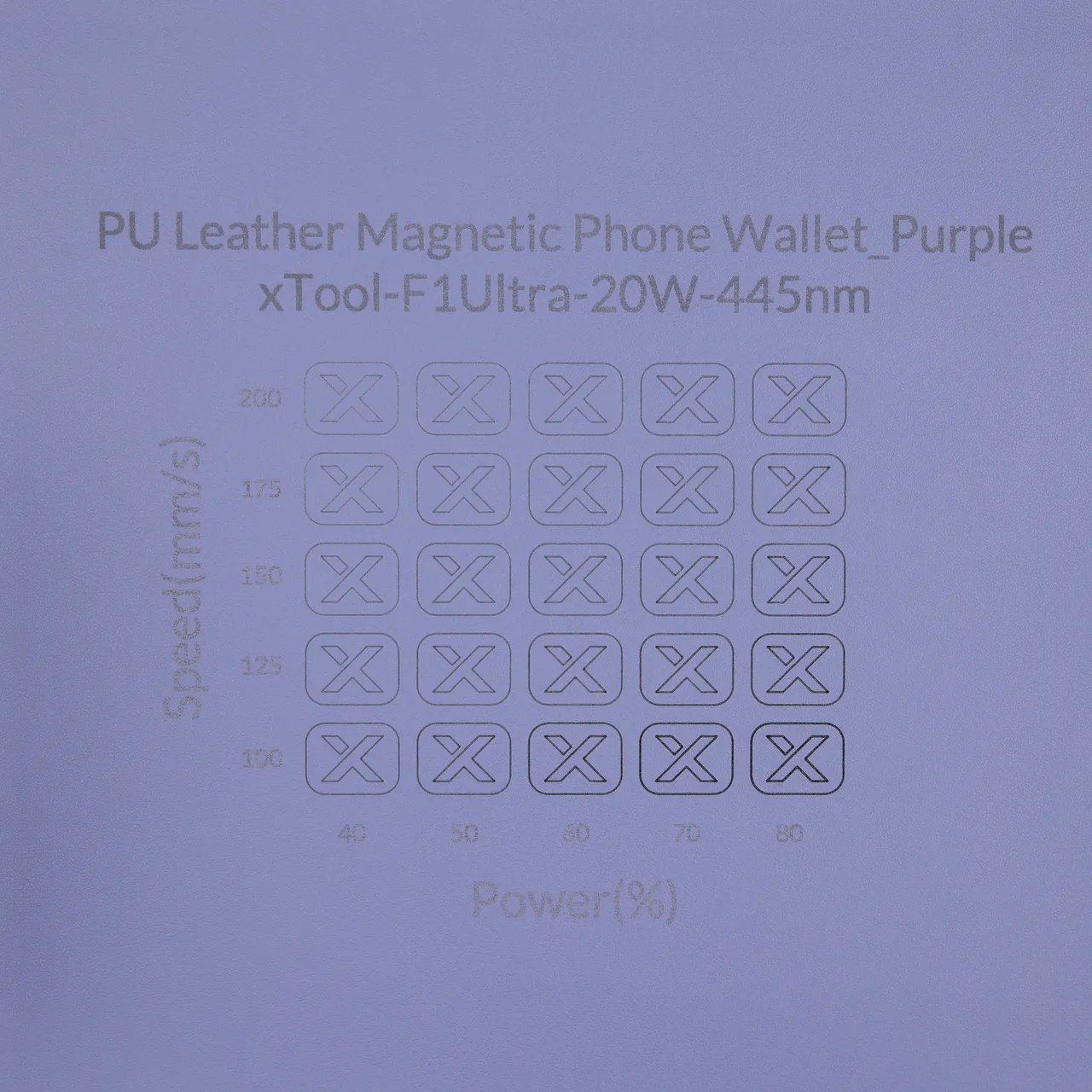Purple PU Leather test grid