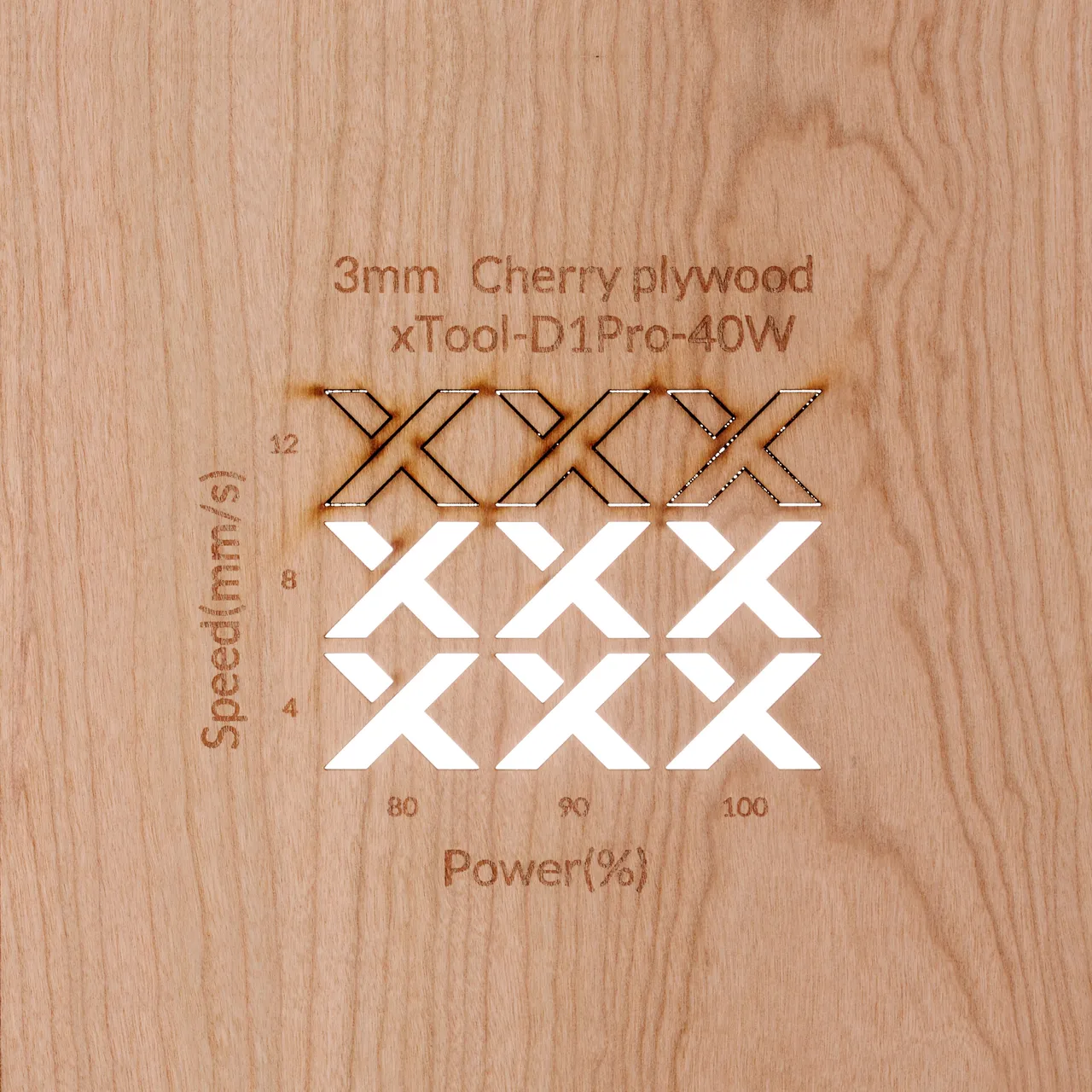 1/8"(3mm) Cherry Plywood test grid
