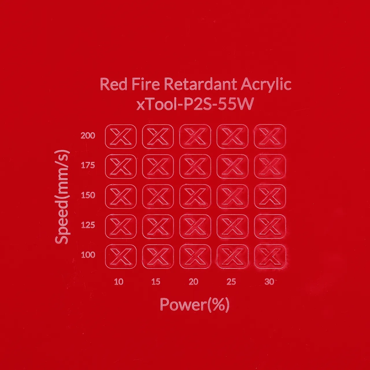 1/8"(3mm) Red Fire Retardant Acrylic test grid