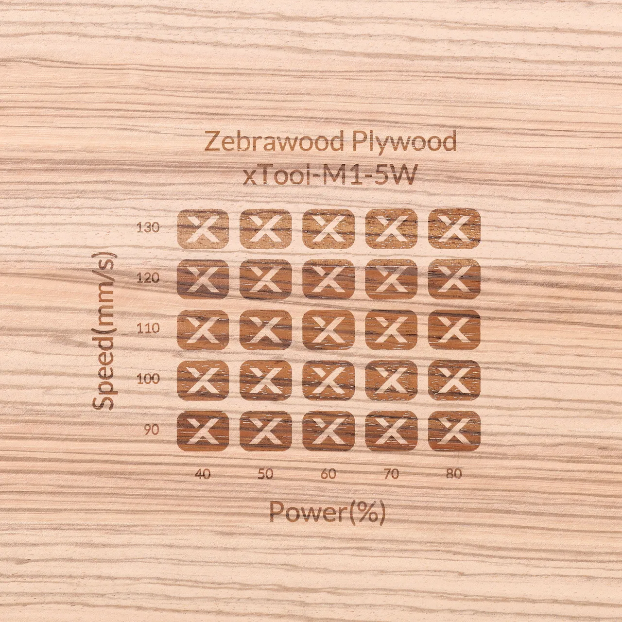 1/8"(3mm) Zebrawood Plywood test grid