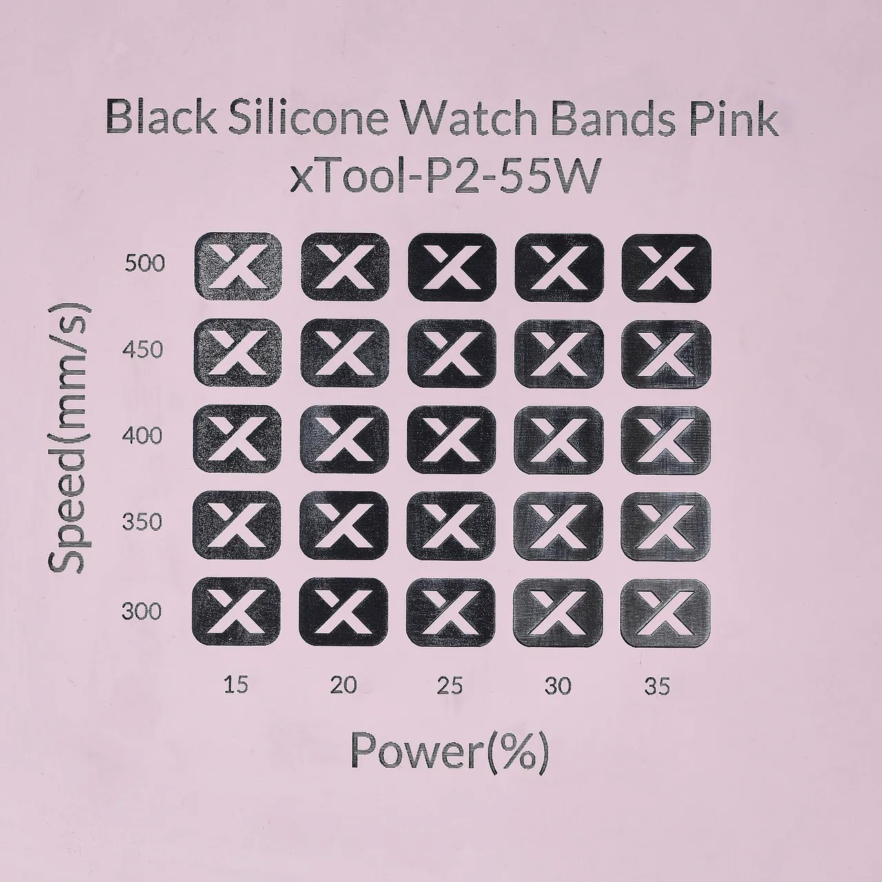Black Silicone Watch Bands Pink test grid