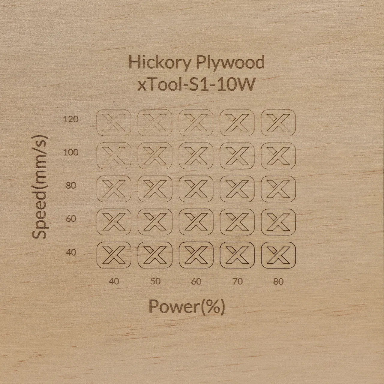1/8"(3mm) Hickory Plywood test grid