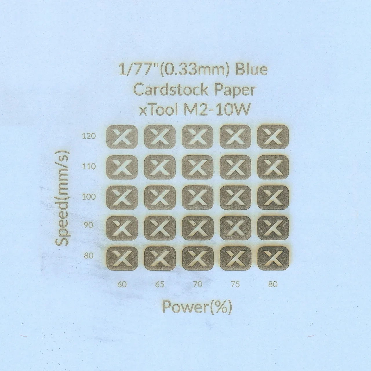 1/77"(0.33mm) Blue Cardstock Paper test grid