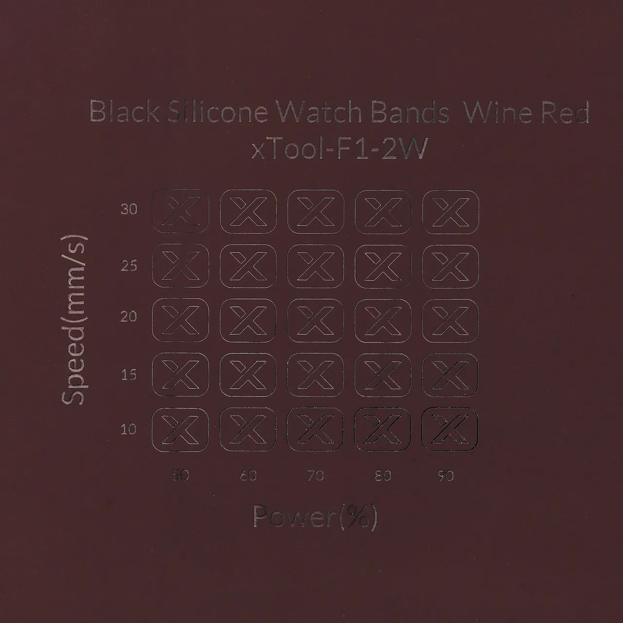 Black Silicone Watch Bands Wine Red test grid