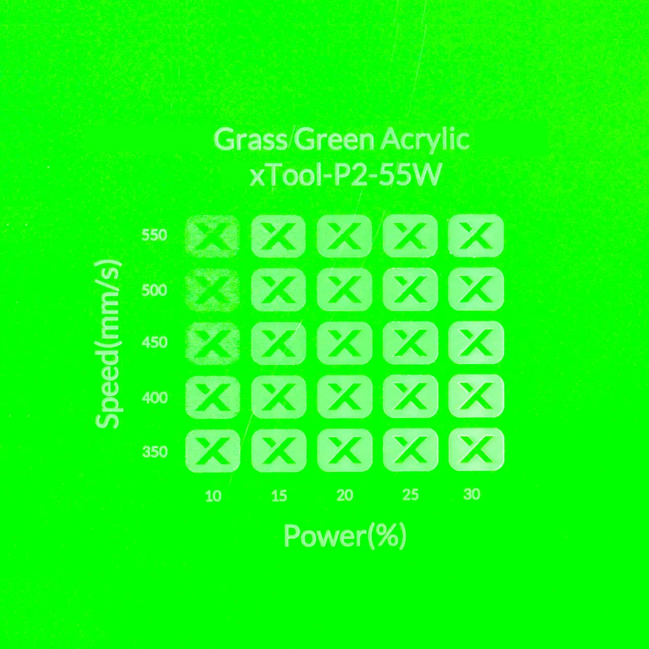 1/8"(3mm) Grass Green Acrylic test grid
