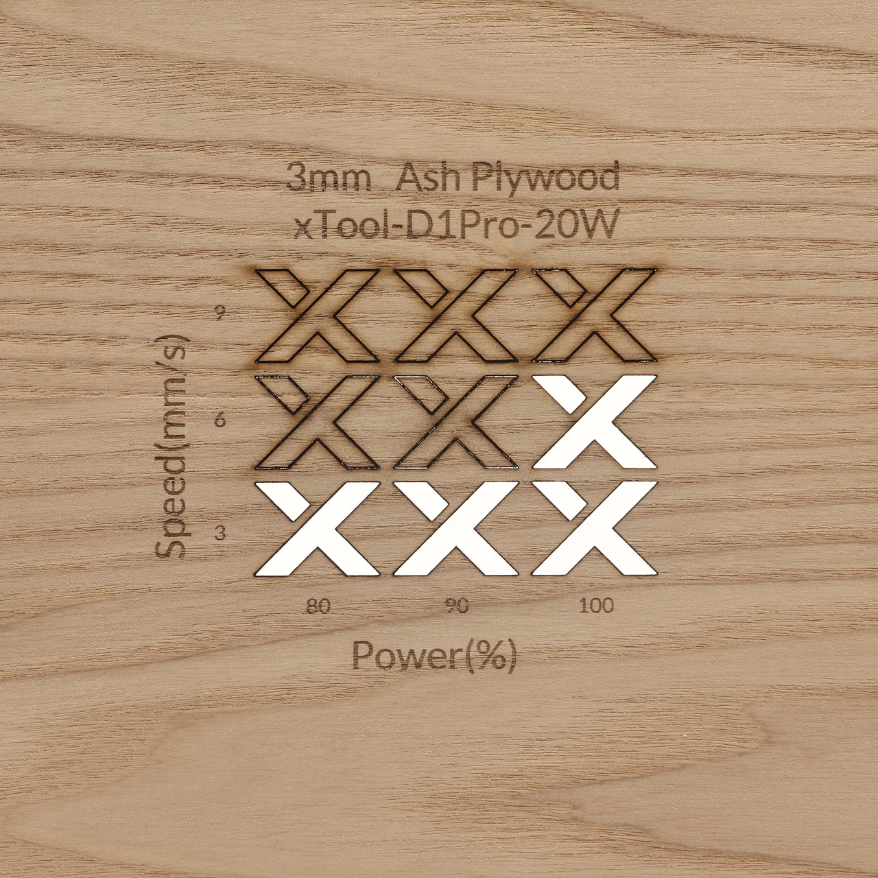 1/8"(3mm) Ash Plywood test grid