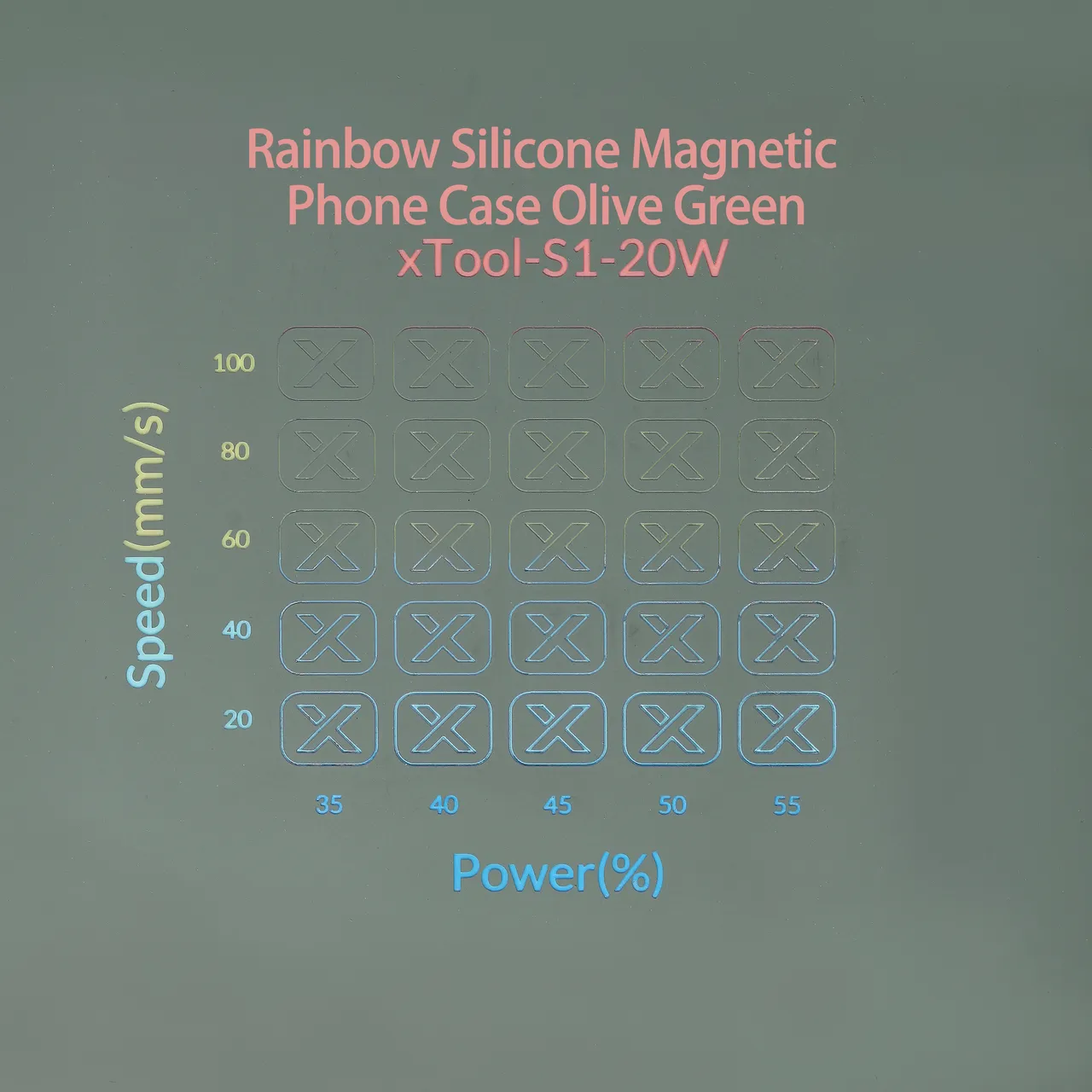 Rainbow Silicone Magnetic Phone Case Olive Green test grid