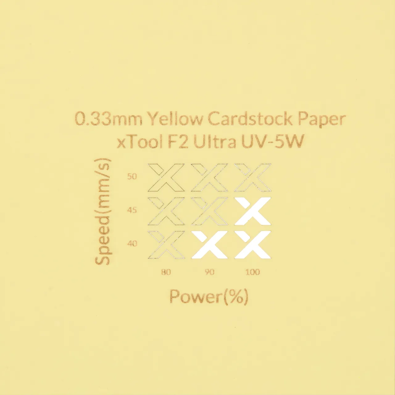 1/77"(0.33mm) Yellow Cardstock Paper test grid