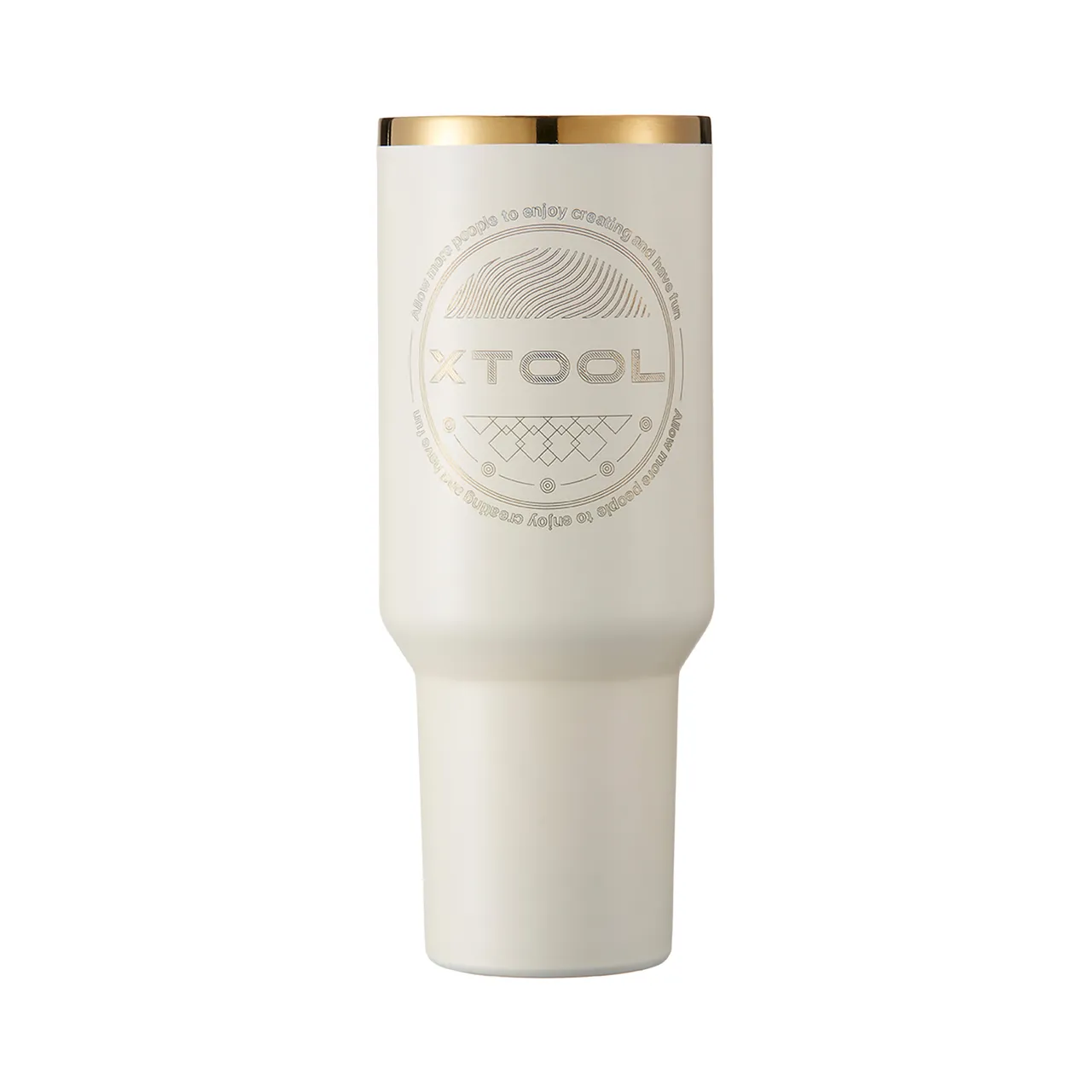 40oz(1183ml) Cream White to Gold Glow in the Dark Tumbler with Removable Handle