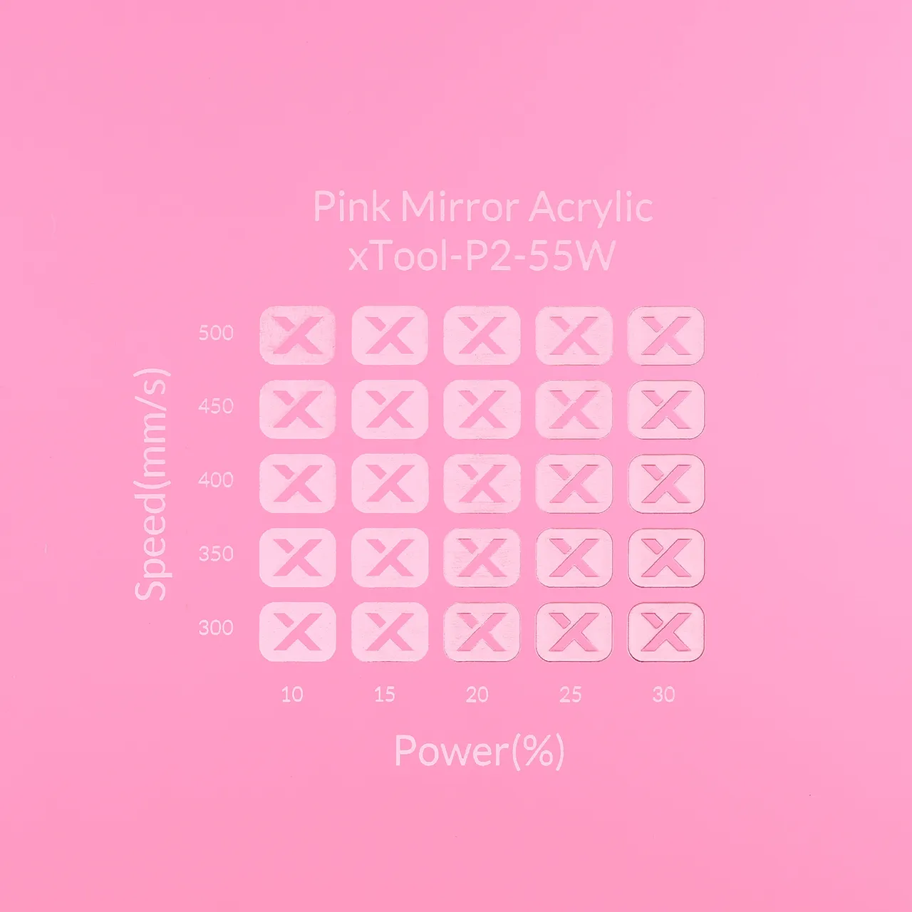 1/8"(3mm) Pink Mirror Acrylic test grid