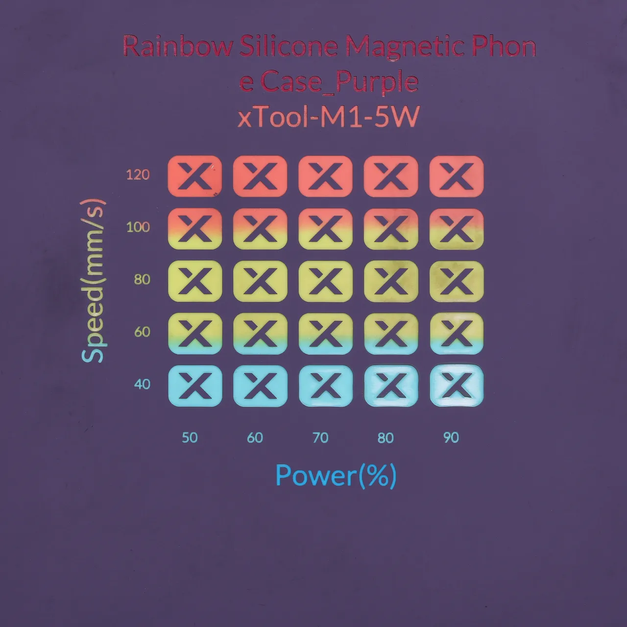 Rainbow Silicone Magnetic Phone Case Purple test grid