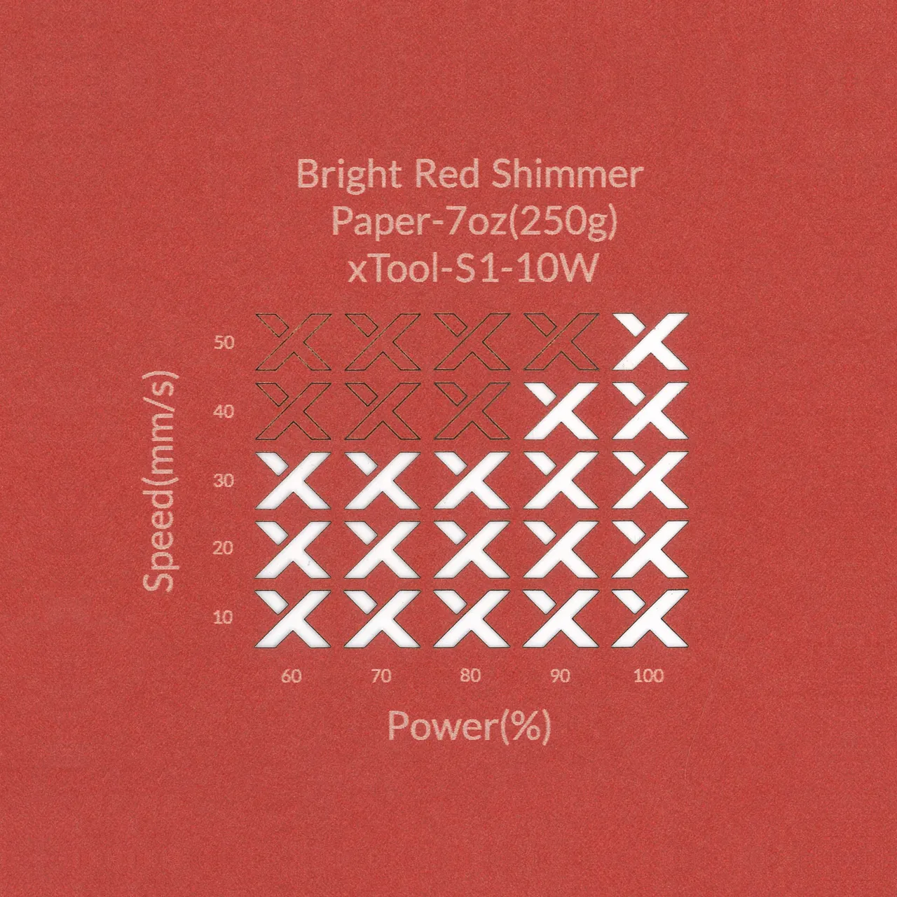 Bright Red Shimmer Paper-7oz(250g) test grid