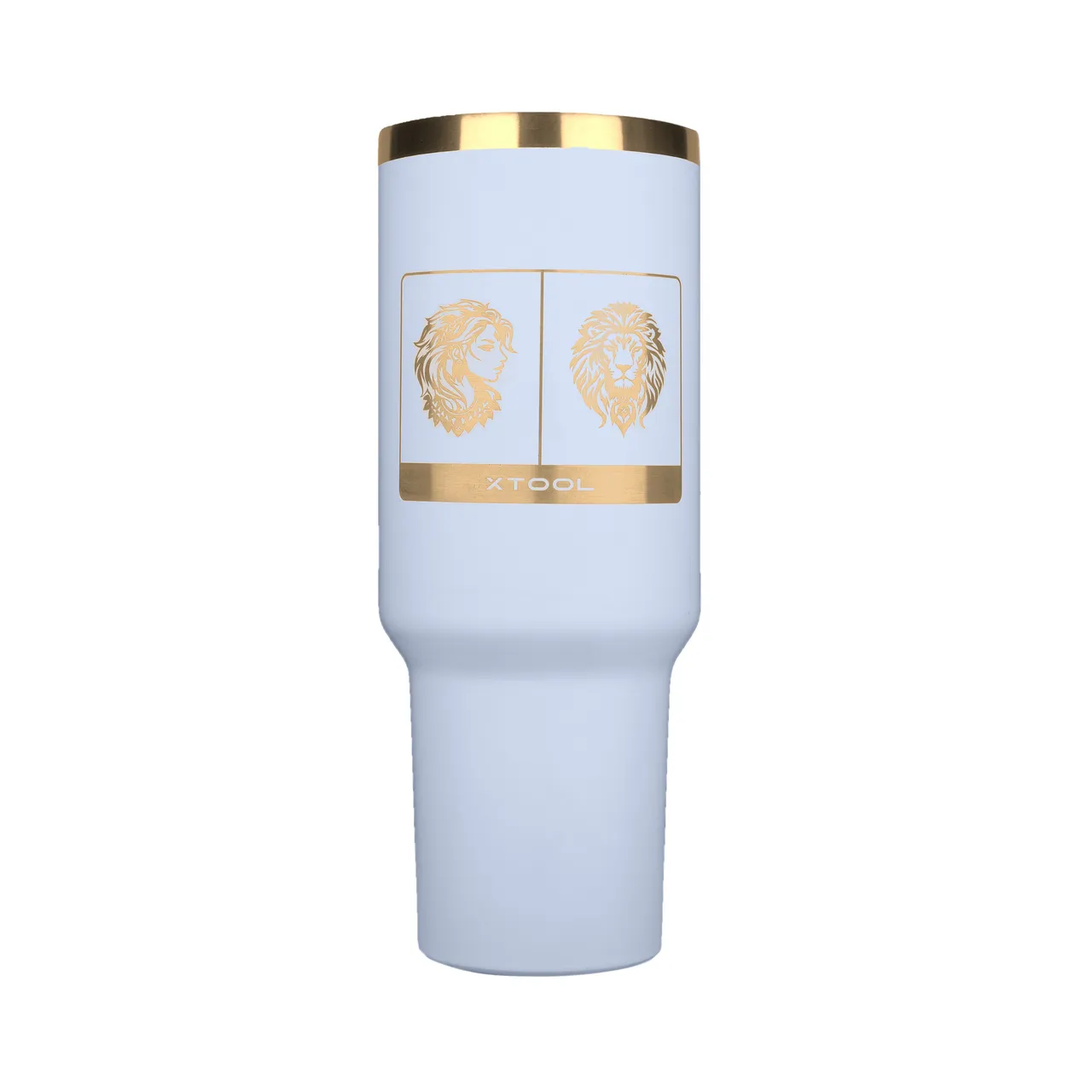 40oz(1183ml) Light Blue Grey to Gold Tumbler with Removable Handle test grid