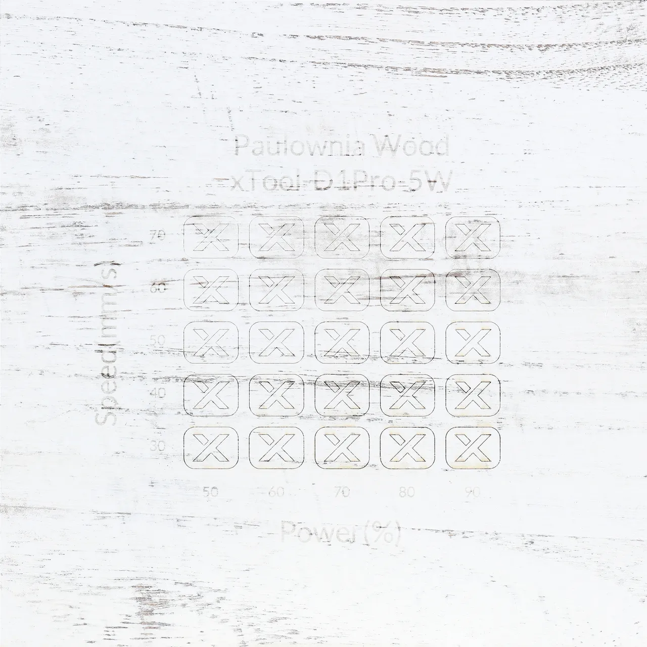 Distressed White Painted Paulownia Wood test grid