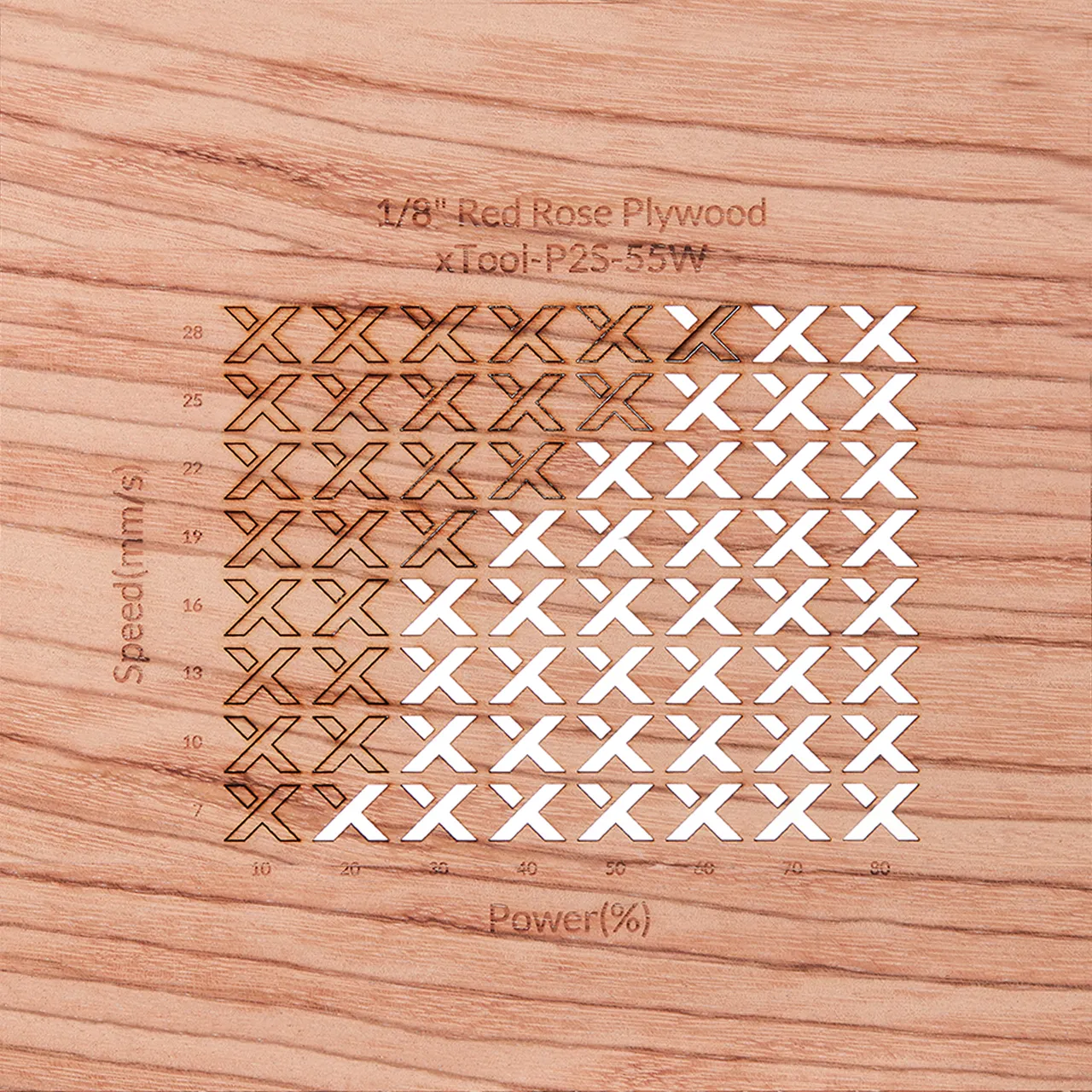 1/8"(3mm) Red Rose Plywood test grid
