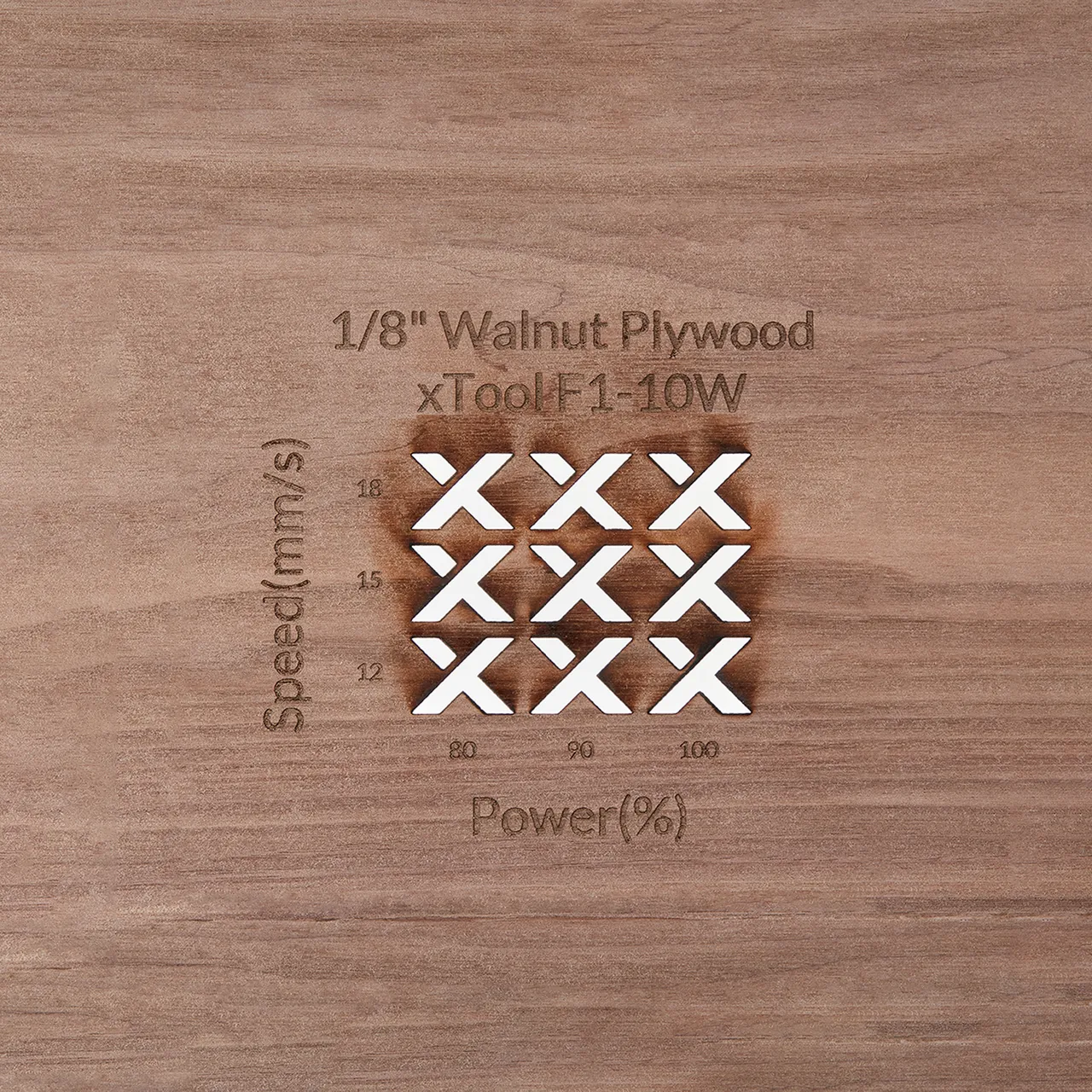 1/8"(3mm) Walnut Plywood test grid