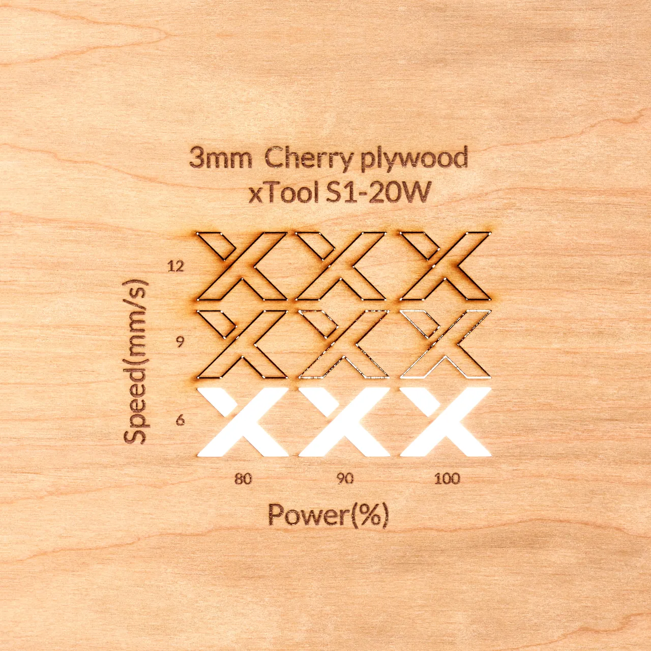 1/8"(3mm) Cherry Plywood test grid