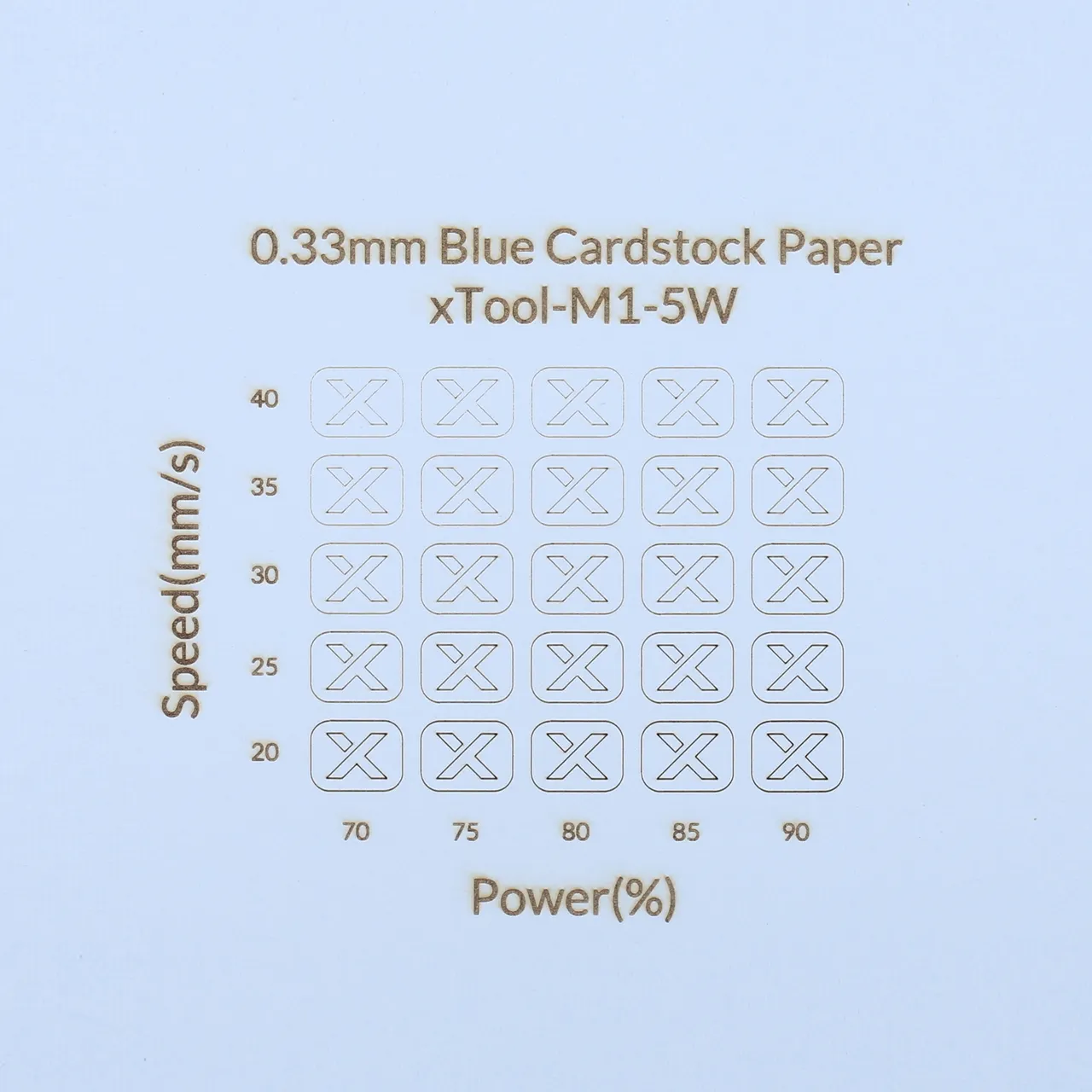 1/77"(0.33mm) Blue Cardstock Paper test grid