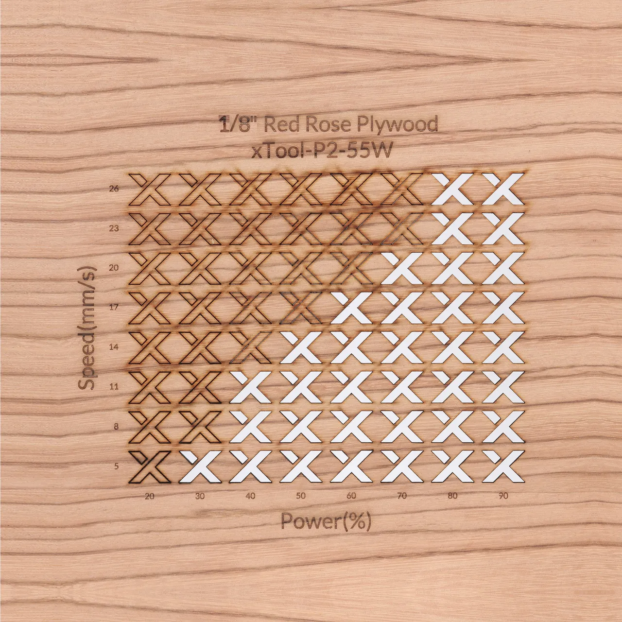 1/8"(3mm) Red Rose Plywood test grid