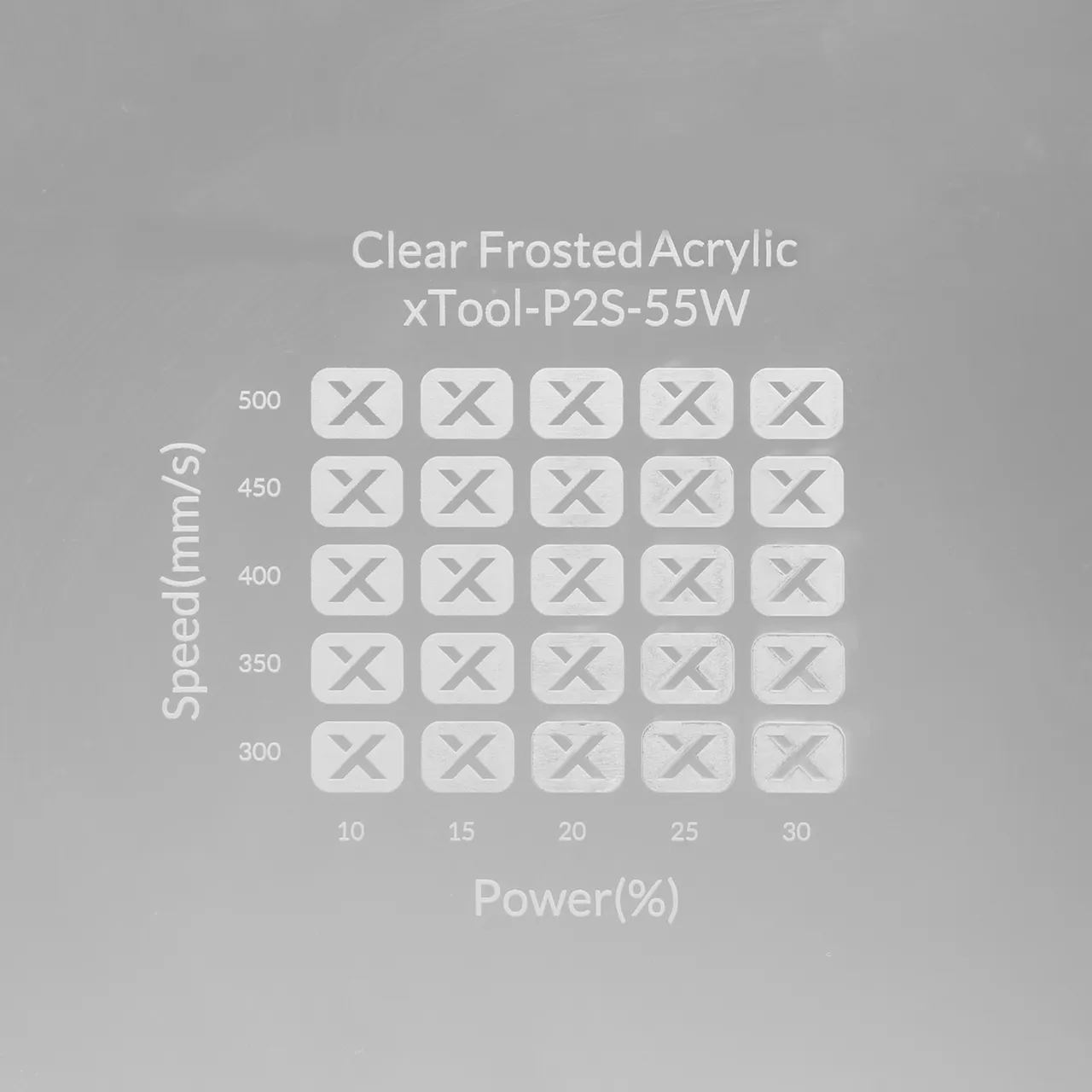 1/8"(3mm) Frosted Clear Acrylic test grid