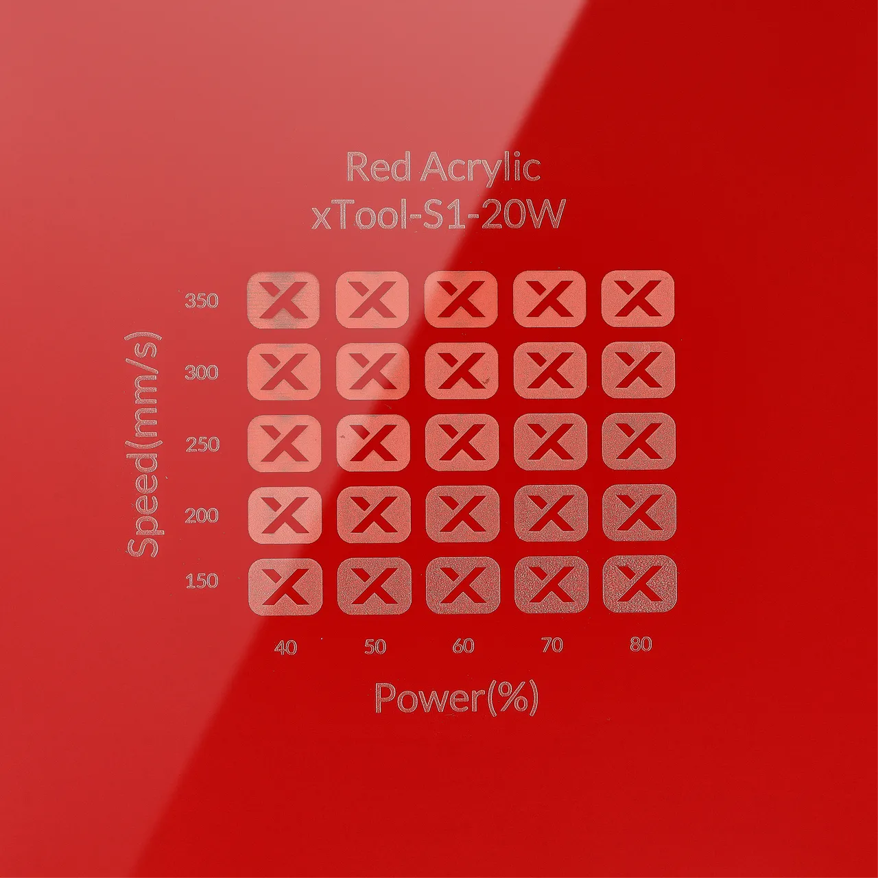 1/8"(3mm) Red Acrylic test grid