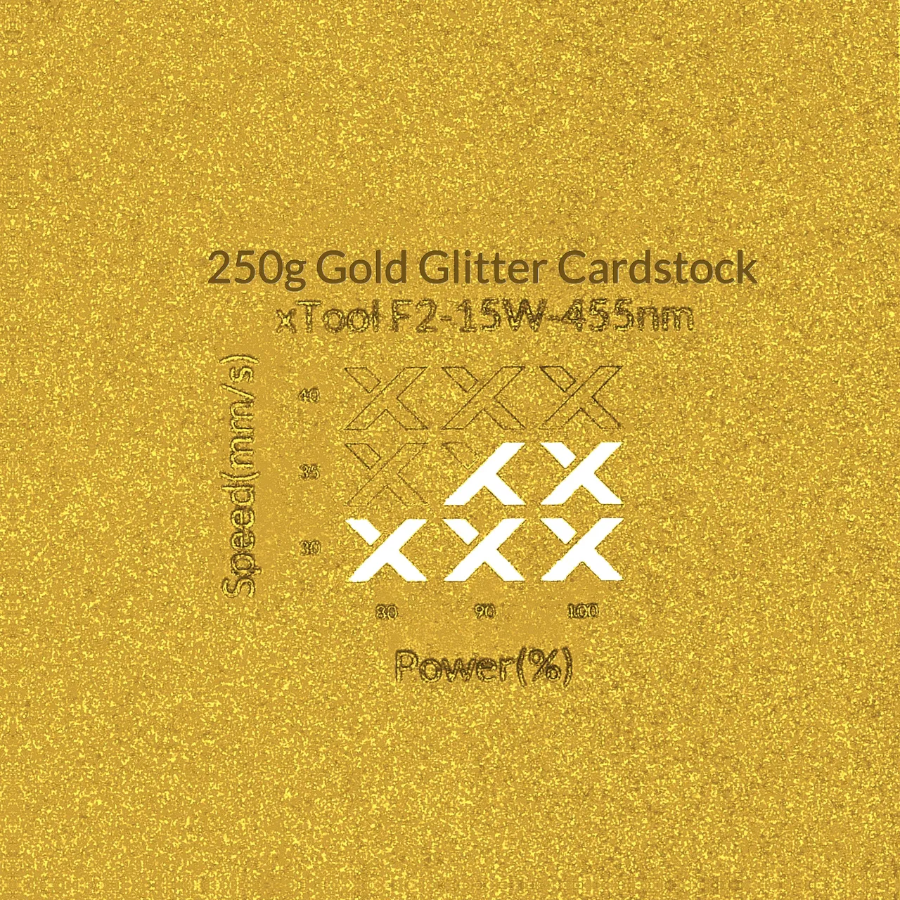 Gold Glitter Cardstock-7oz(250g) test grid