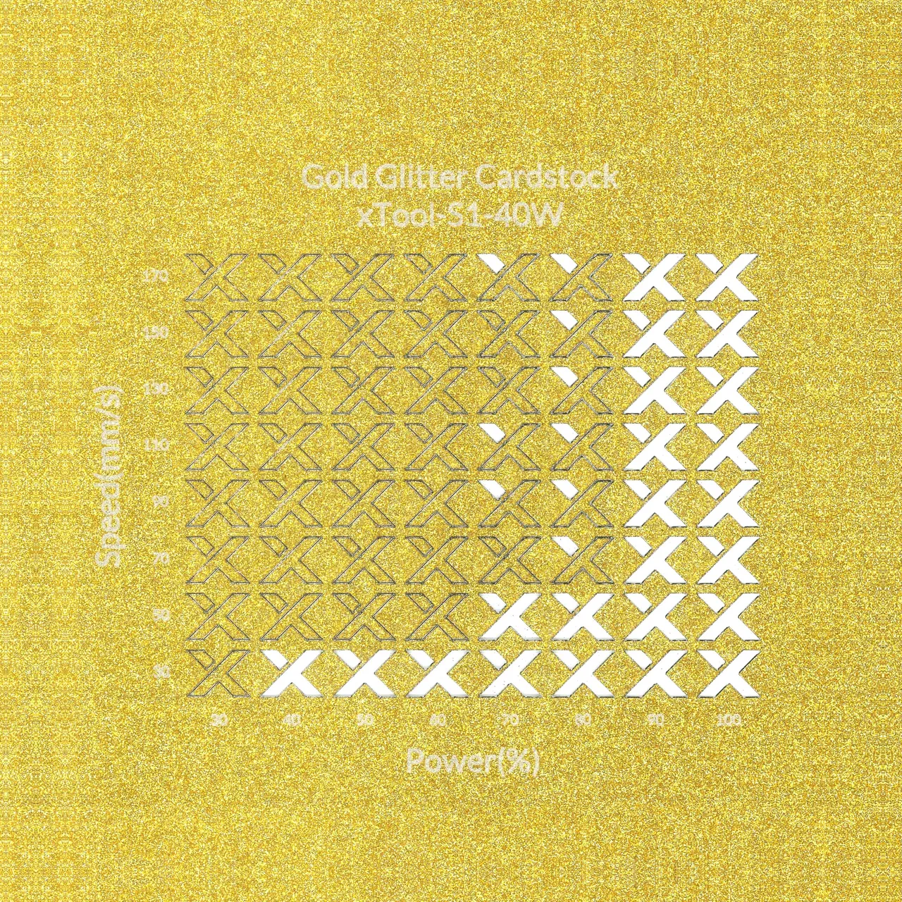 Gold Glitter Cardstock-7oz(250g) test grid