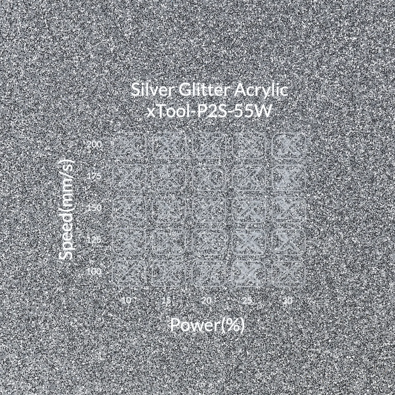 1/8"(3mm) Silver Glitter Acrylic test grid